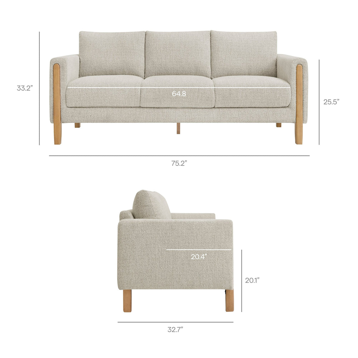 Hawken Boucle Fabric Sofa
