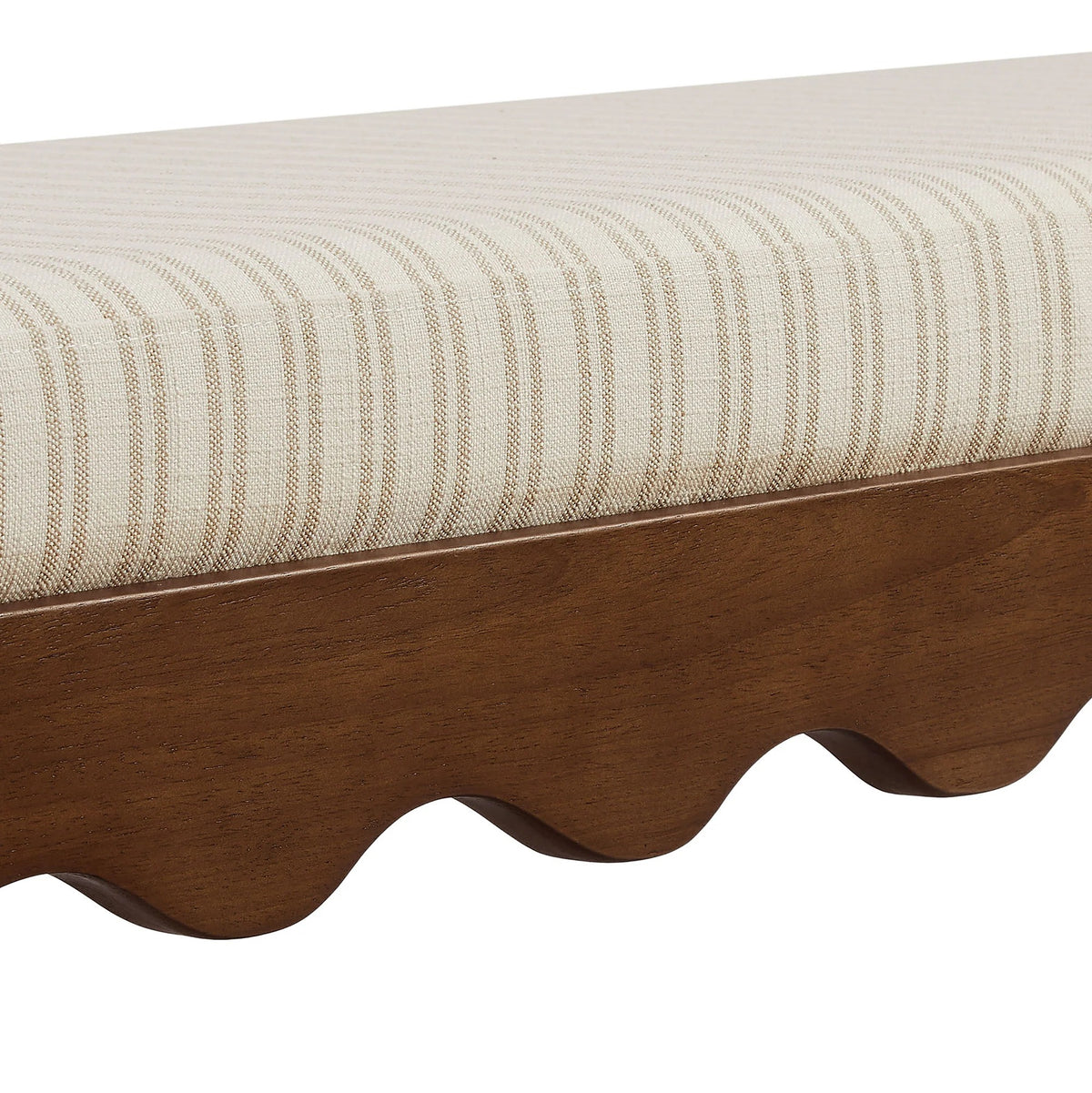 Mirette Scalloped Edge Striped Accent Bench