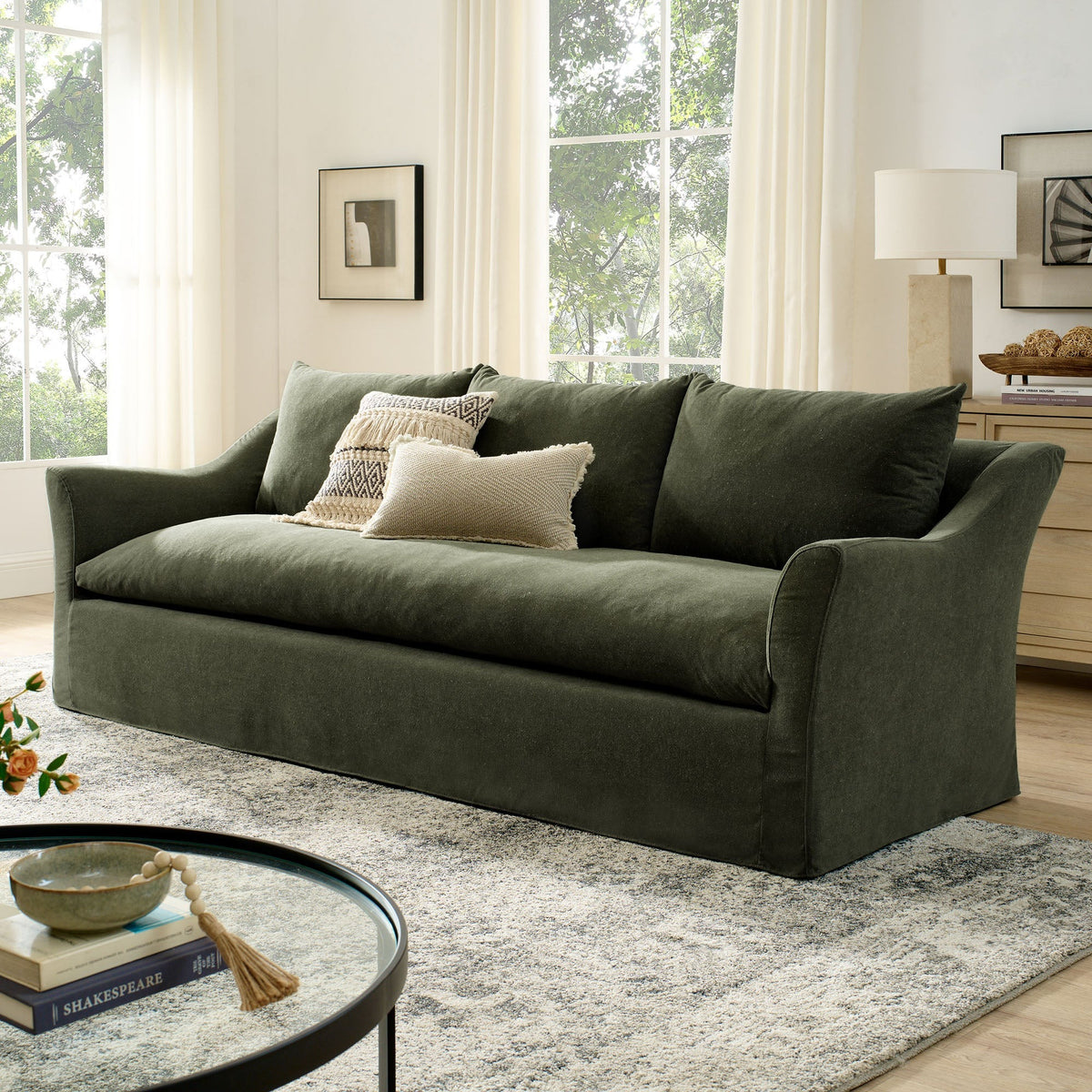 Somerset Slipcovered Linen Blend Sofa