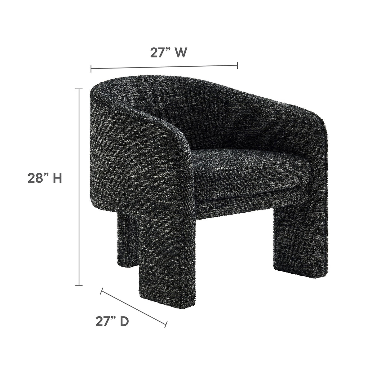 Greer Boucle Fabric Upholstered Accent Armchair