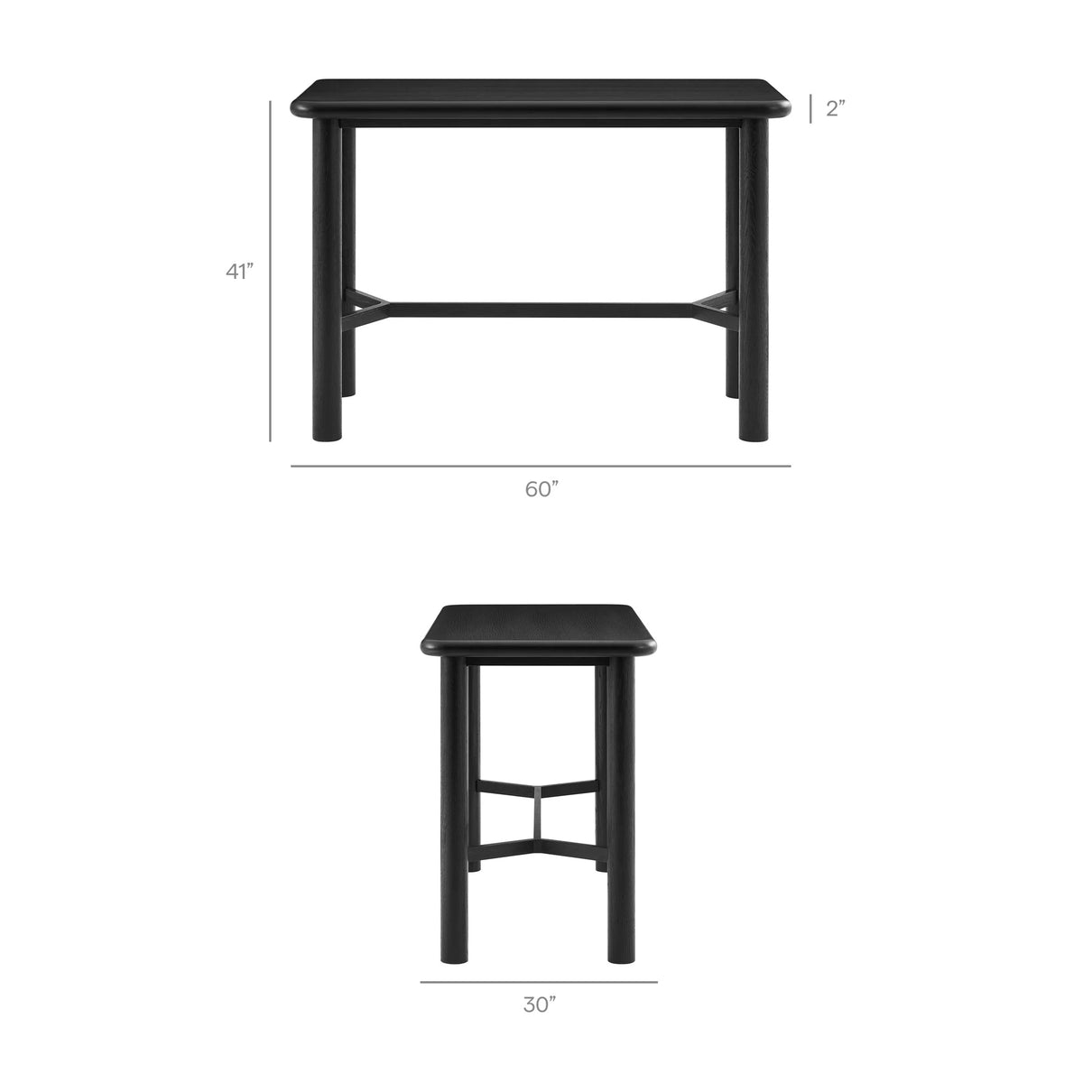 Alvia Oak Wood Bar Table