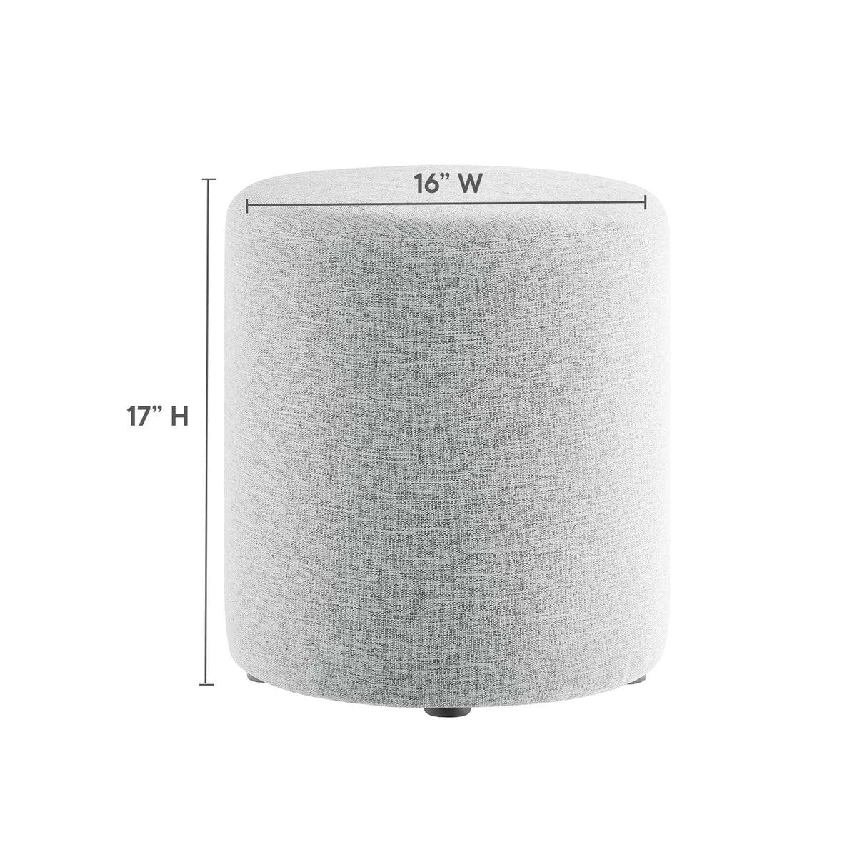 Callum Woven Heathered Fabric Upholstered Ottoman