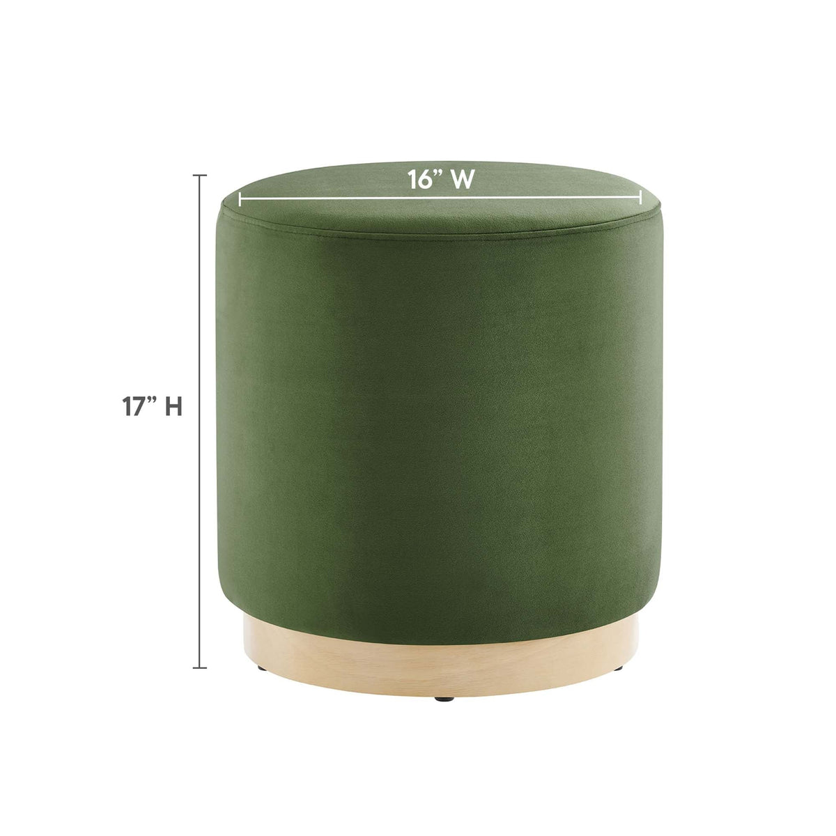 Tilden Round Performance Velvet Upholstered Ottoman