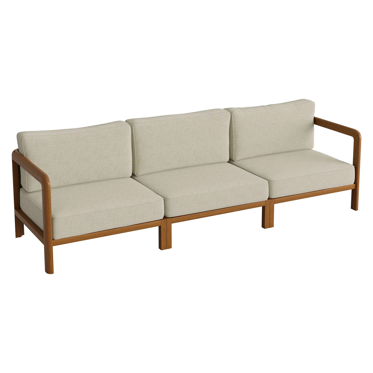 Kona 3-Piece Outdoor Teak Wood Modular Sofa Set