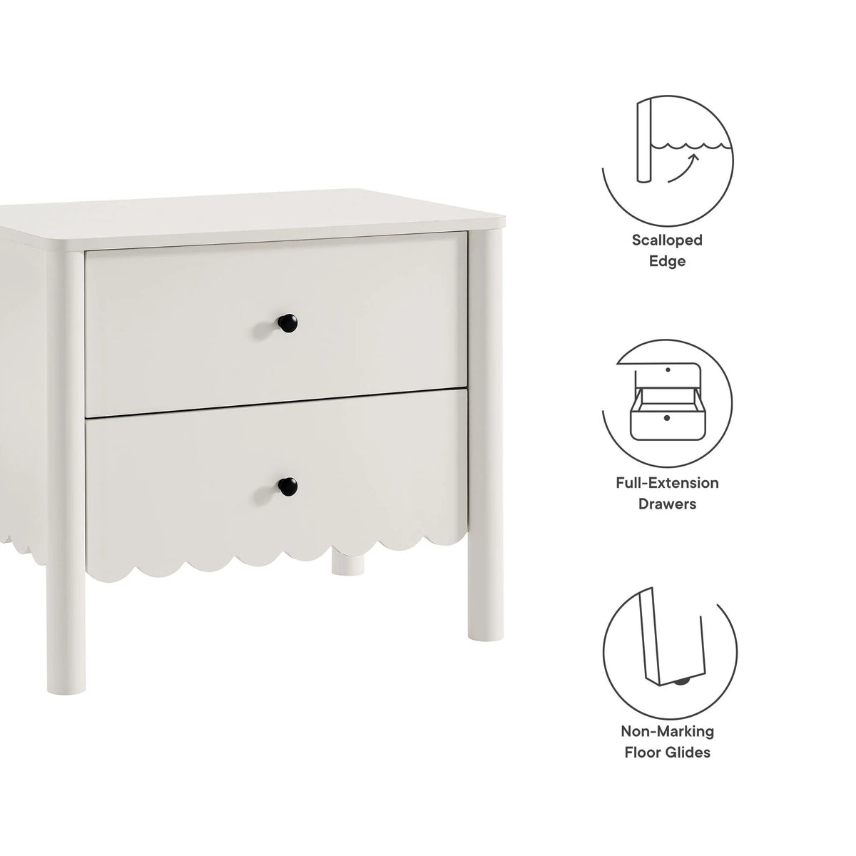 Emmeline Scalloped Nightstand