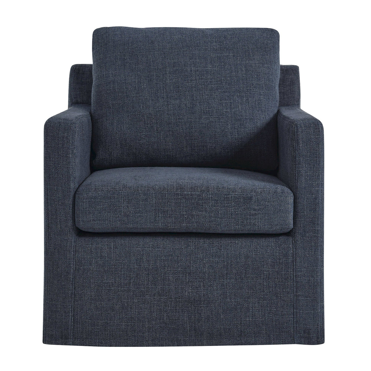 Serene Fabric Slipcovered Swivel Armchair