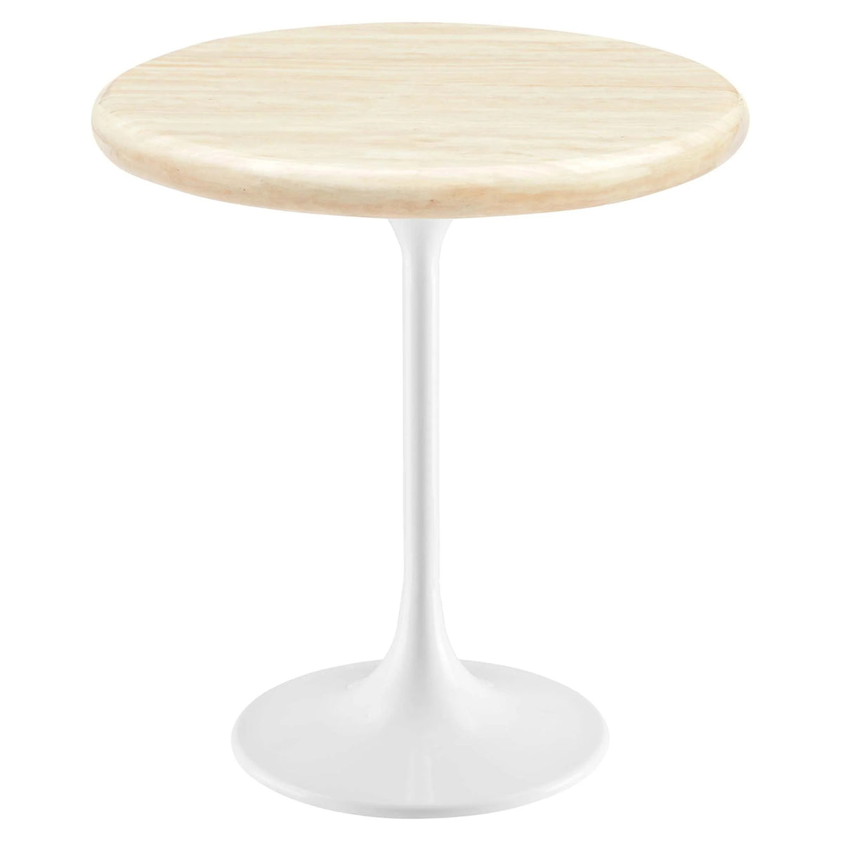 Lippa Round Faux Travertine Side Table