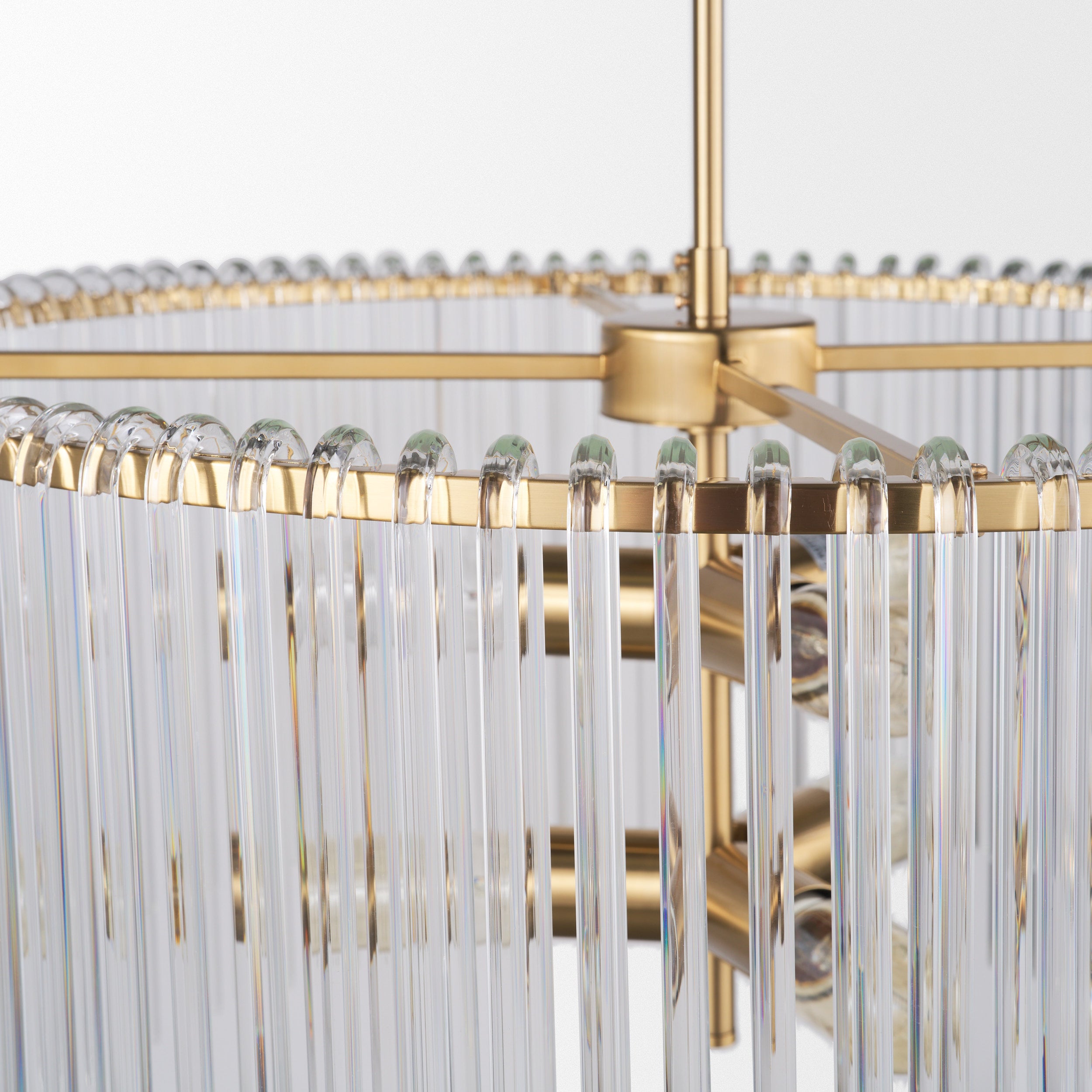 Elsa (26"x14") Clear Glass and Gold Metal Frame Six Bulb Chandelier