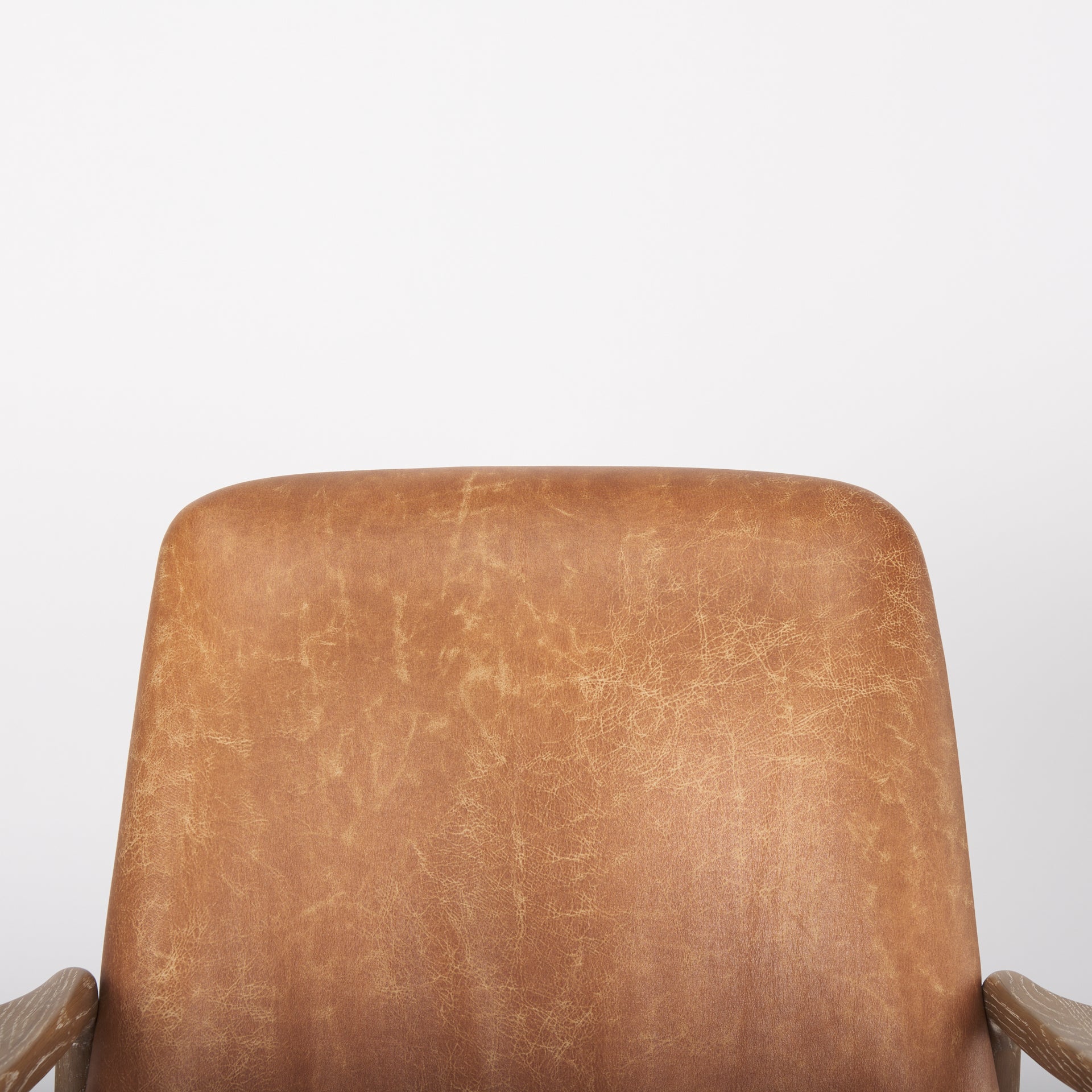 Westan Cognac Faux Leather W/Medium Brown Wood Accent Chair