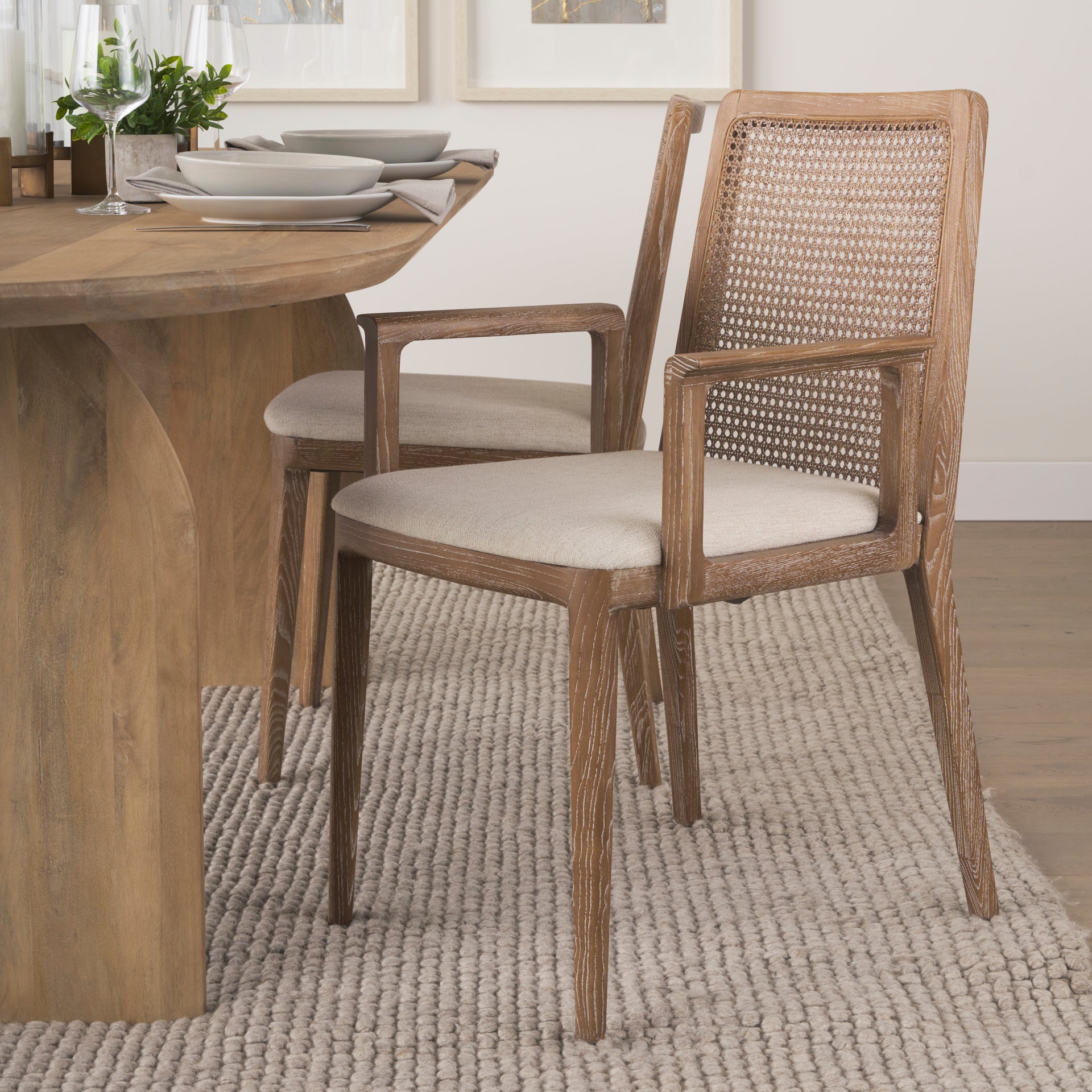 Clara Cane Back Dining Chair, S/2