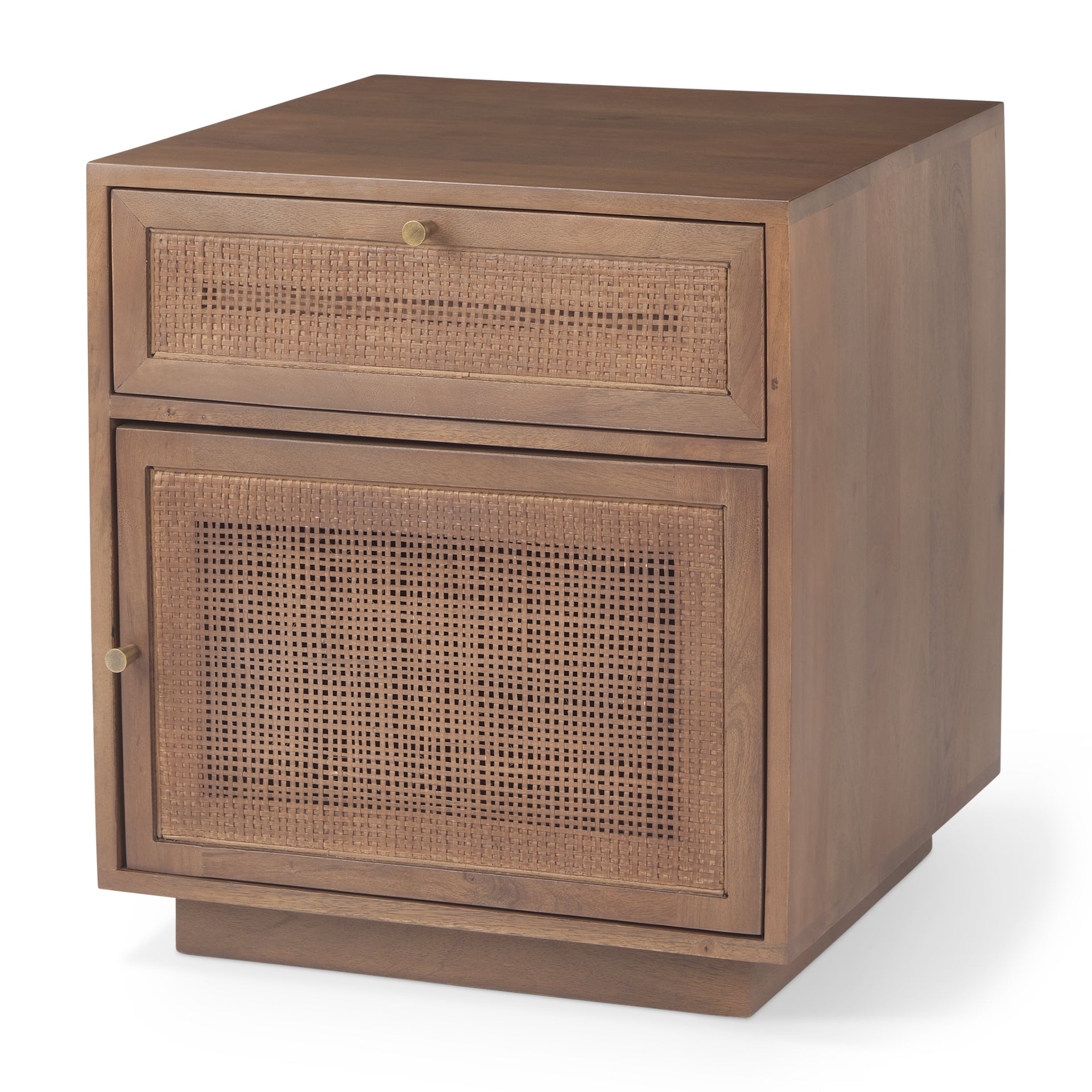 Grier Medium Brown Wood w/ Cane End Table