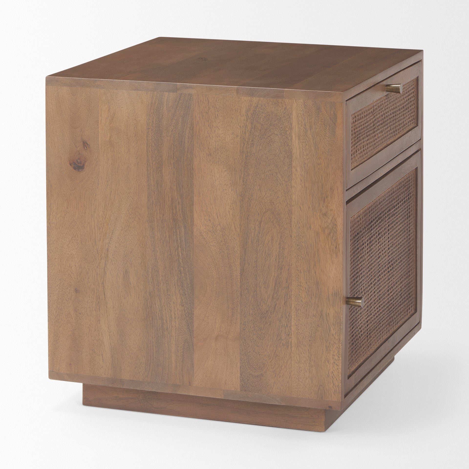 Grier Medium Brown Wood w/ Cane End Table