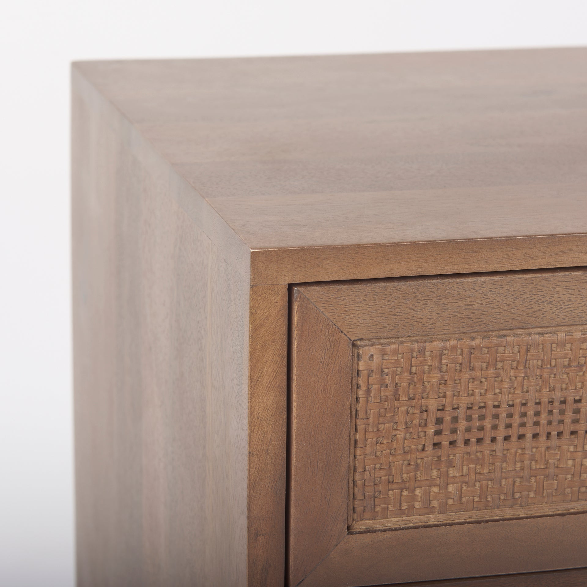 Grier Medium Brown Wood w/ Cane End Table