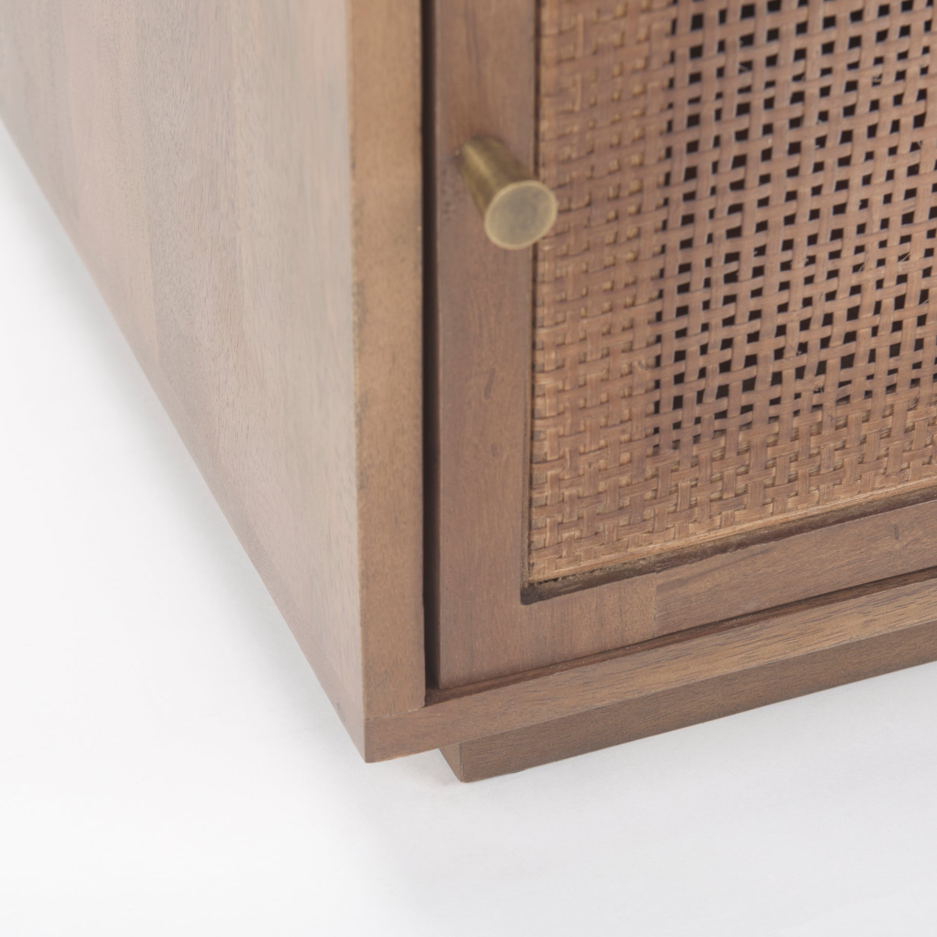 Grier Medium Brown Wood w/ Cane End Table