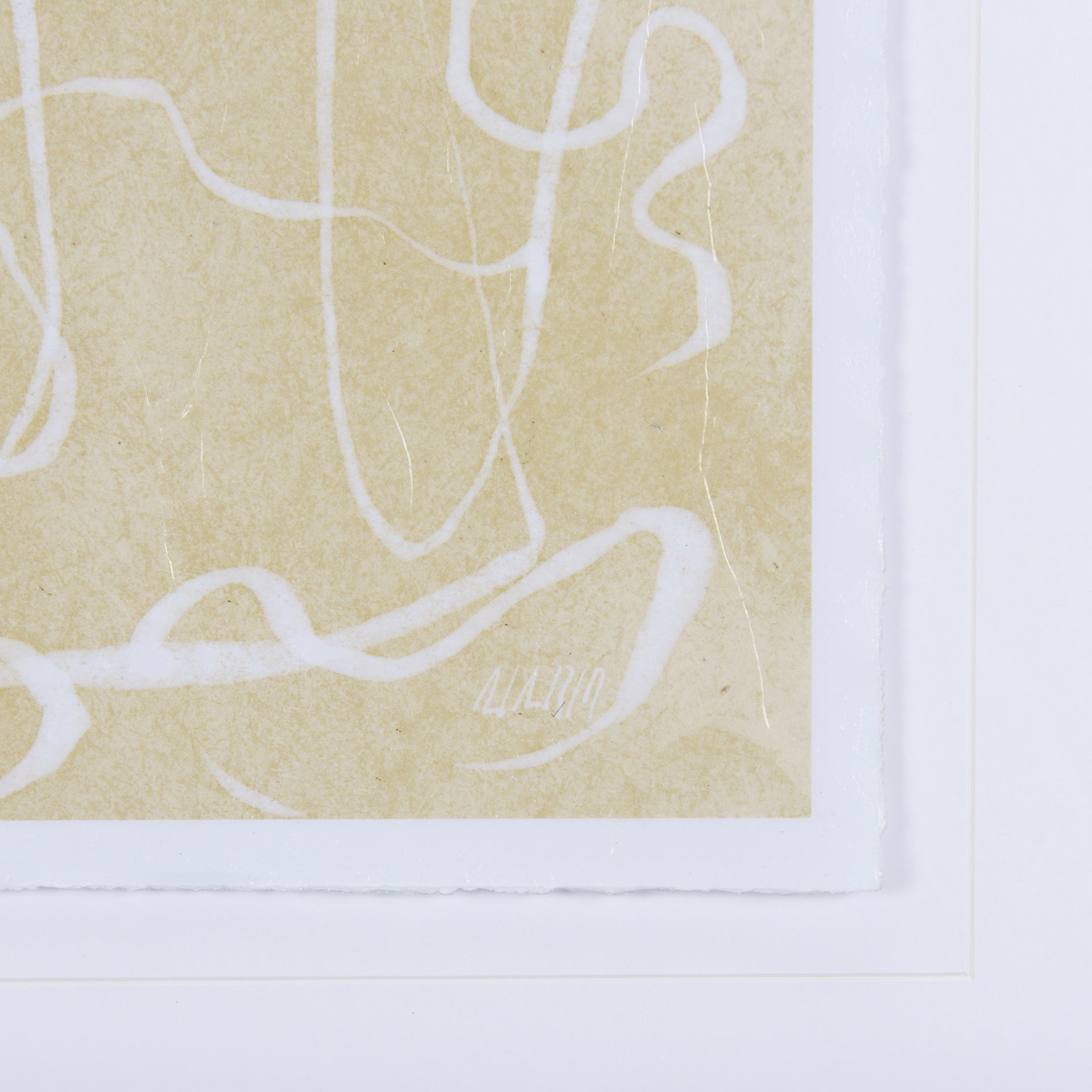 Thread Yellow III by Mercana Studio a Hand Embellished Textured Framed Art Print Matted under Glass