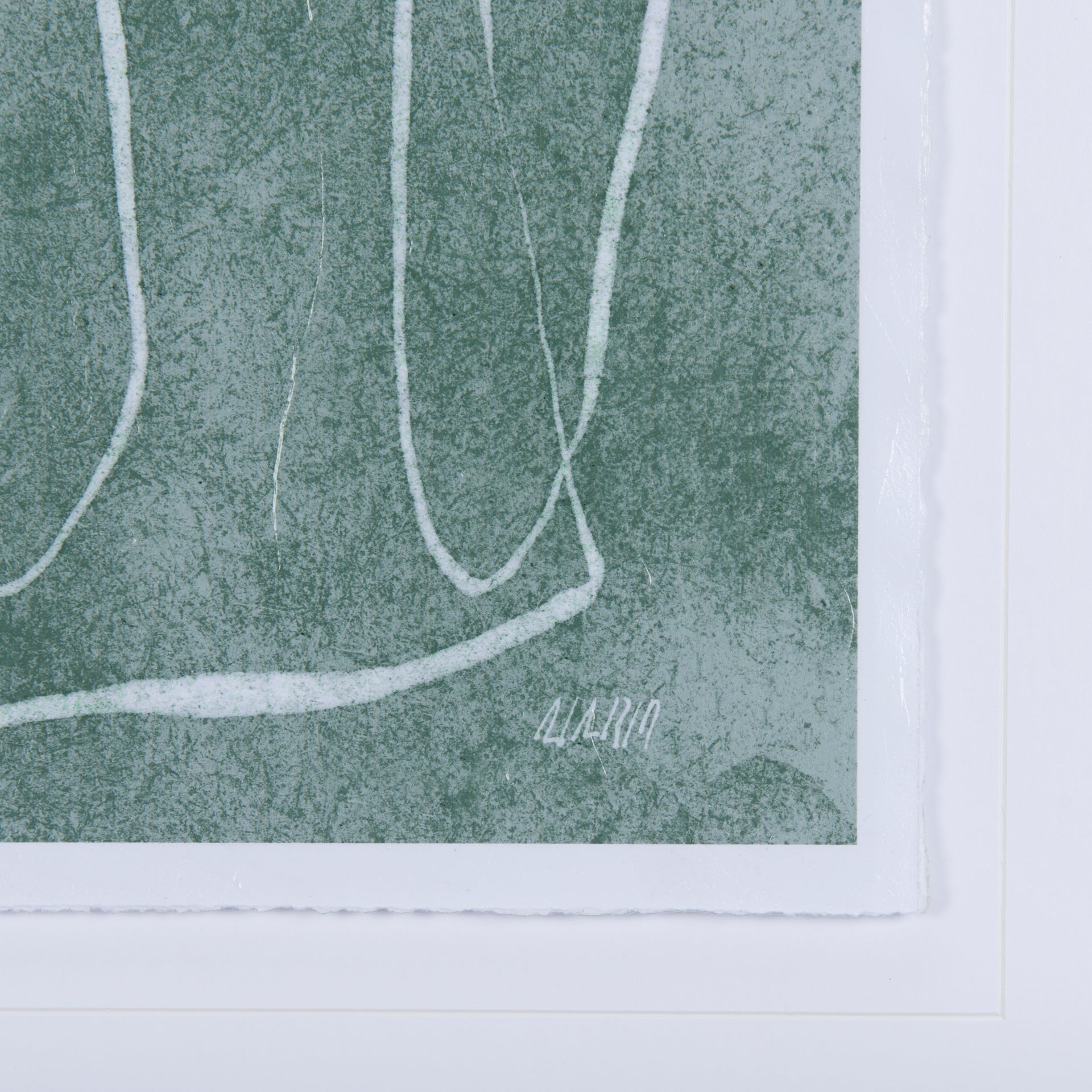 Thread Green I by Mercana Studio a Hand Embellished Textured Framed Art Print Matted under Glass