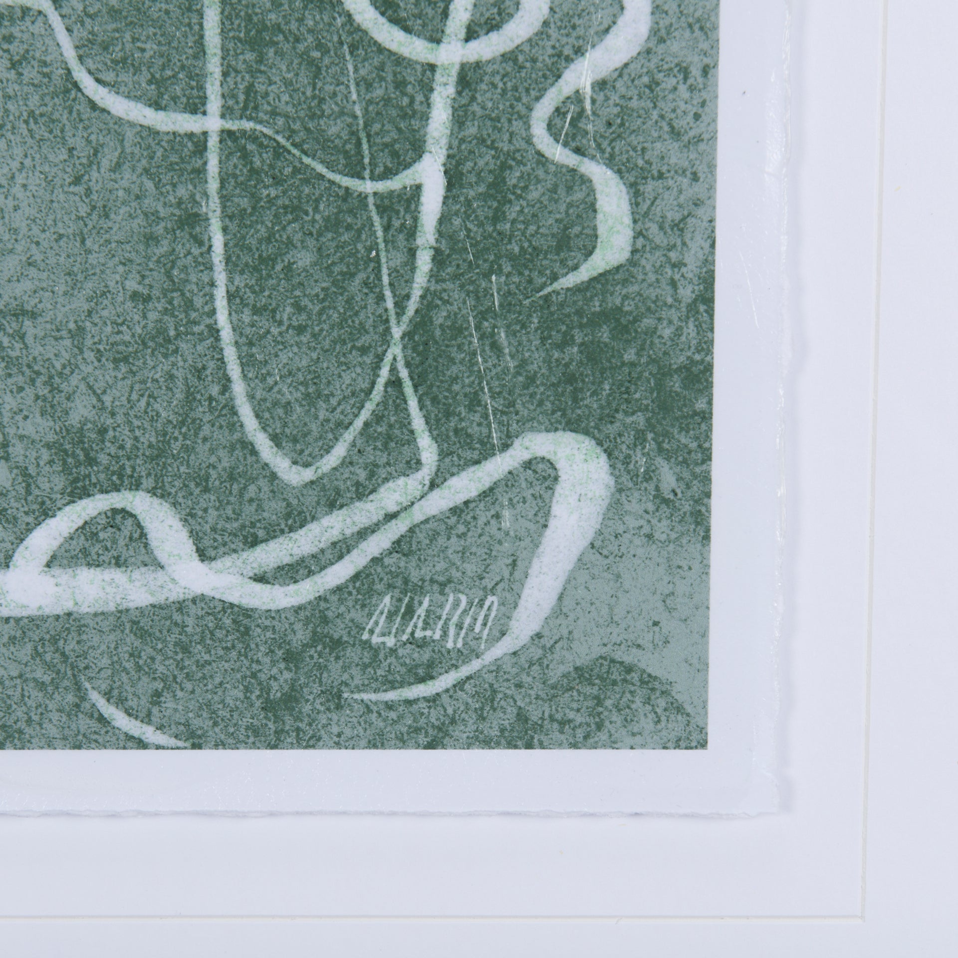 Thread Green III by Mercana Studio a Hand Embellished Textured Framed Art Print Matted under Glass