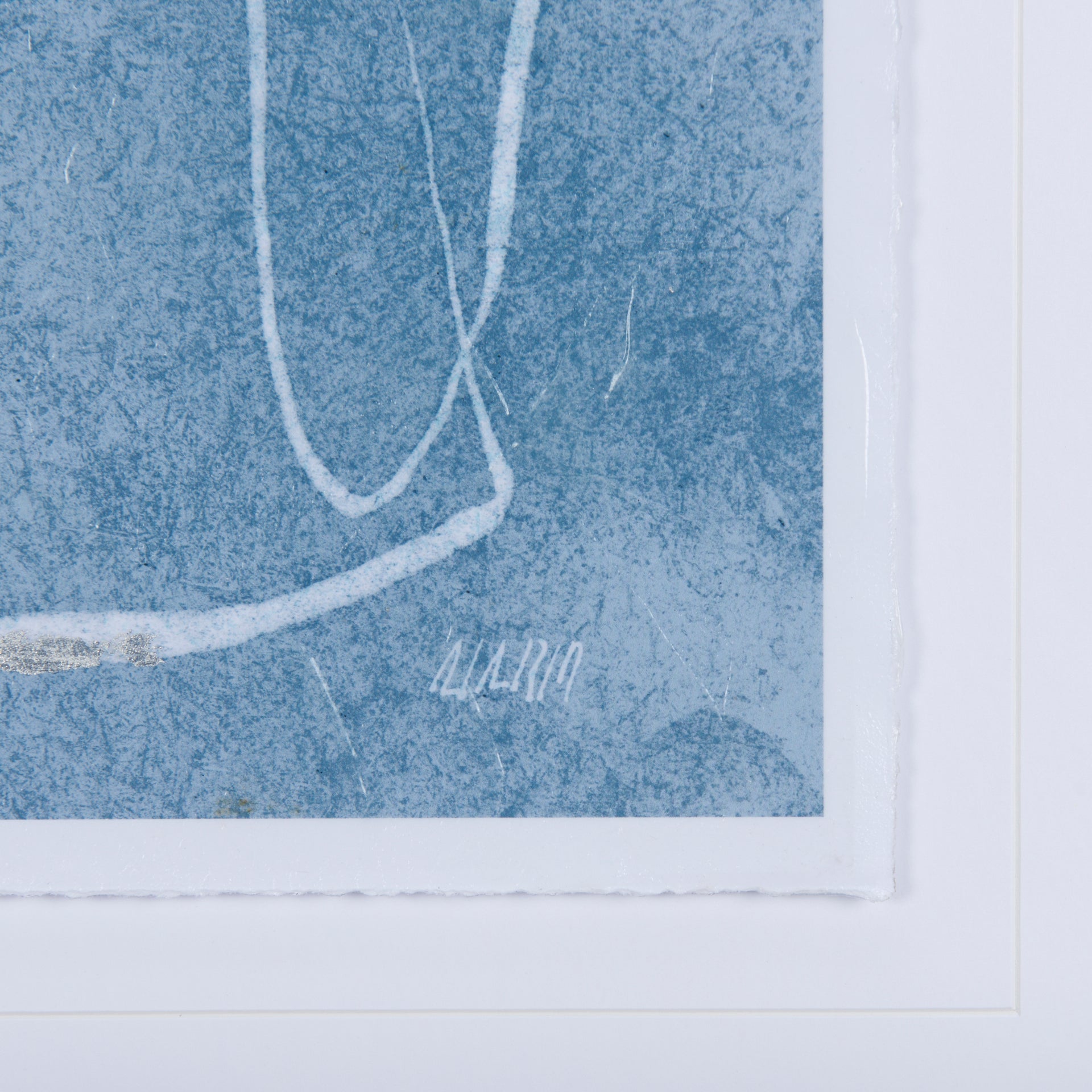 Thread Blue I by Mercana Studio a Hand Embellished Textured Framed Art Print Matted under Glass