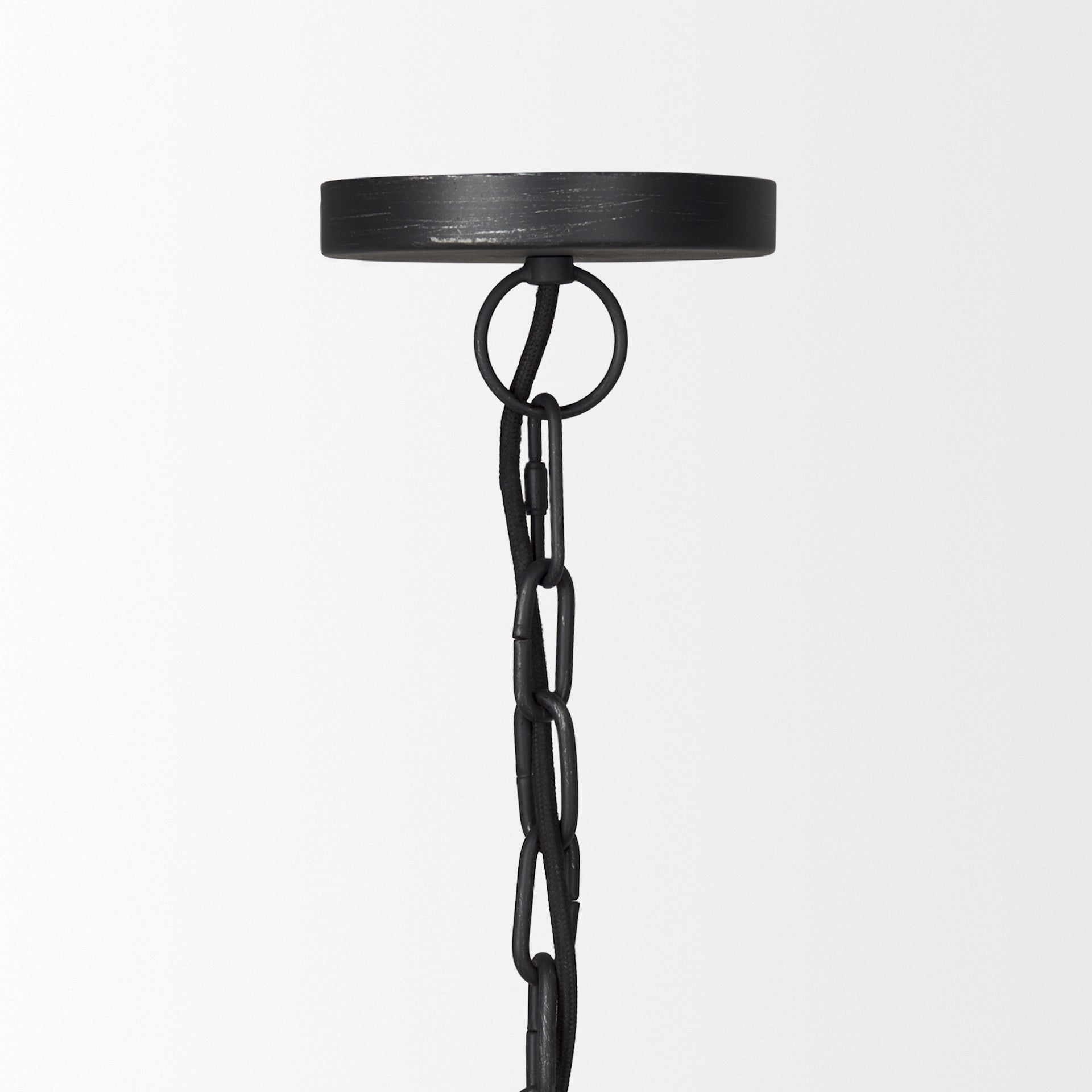Karina 24" Round Matte Black Hammered Metal Dome Pendant Light