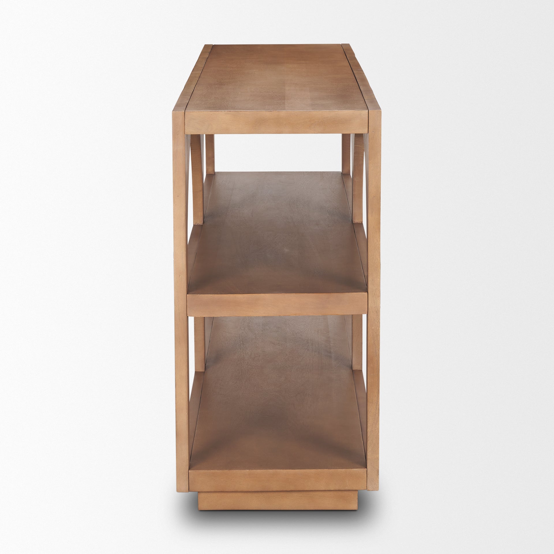 Bela Small Arched Console Table Medium Brown Wood