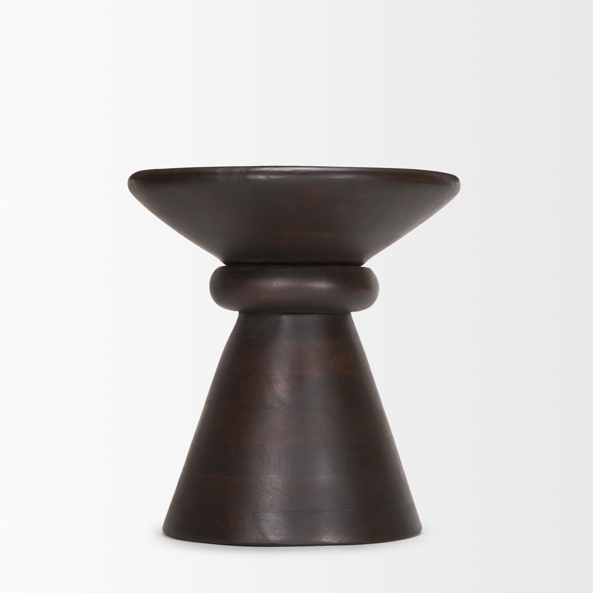 Palmera Dark Brown Wood Pedestal Accent Table