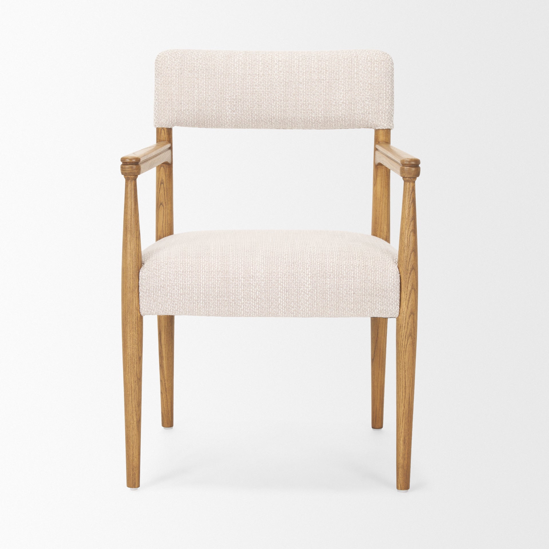 Toni Light Brown Nettlewood w/Cream Heathered Performance Fabric Dining Chair