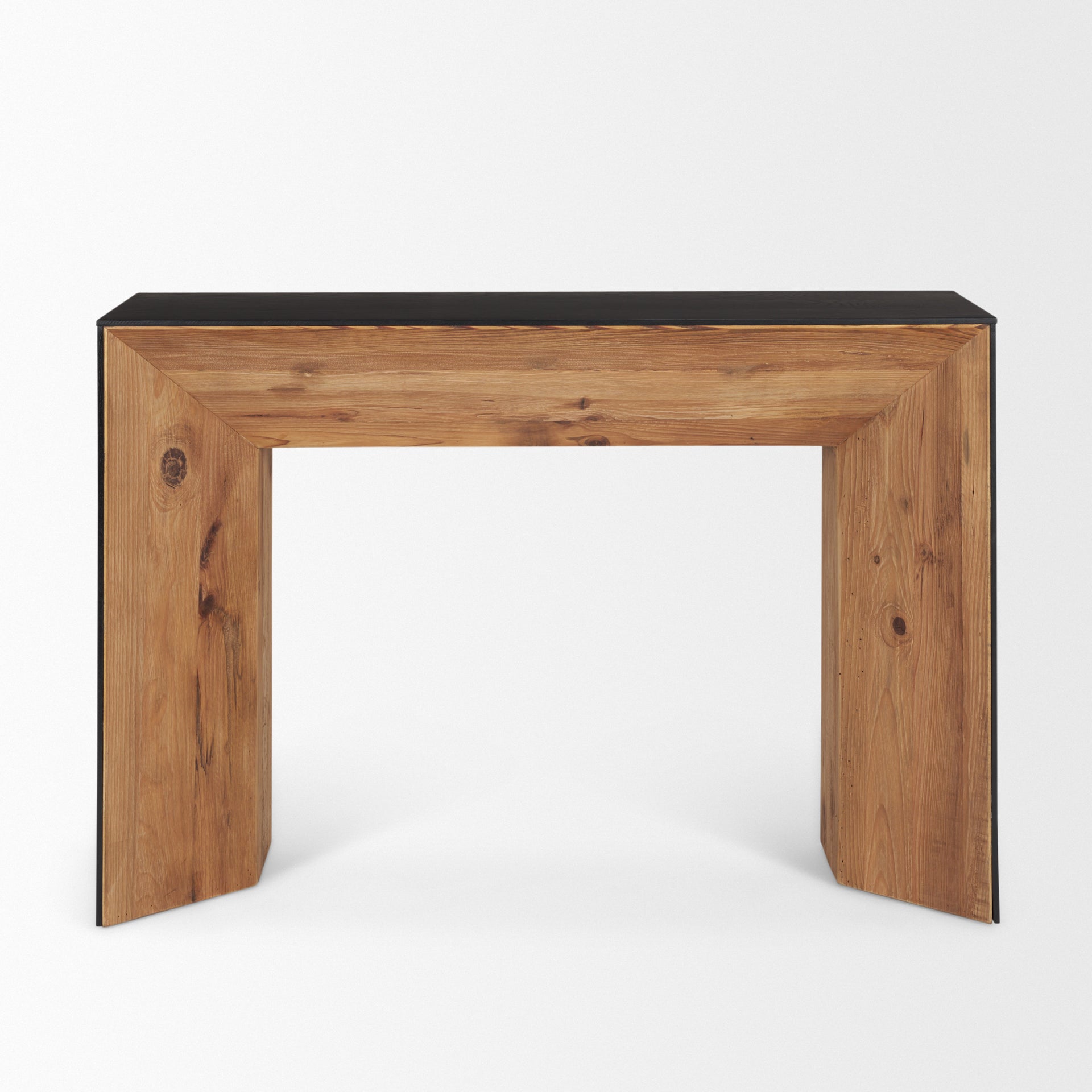 Tabor Natural Wood w/ Black Oak Waterfall Console Table