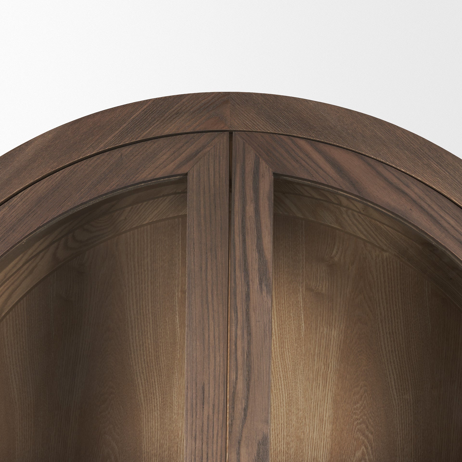 Teva Two Toned Dark w/Light Wood Arched Curio Cabinet