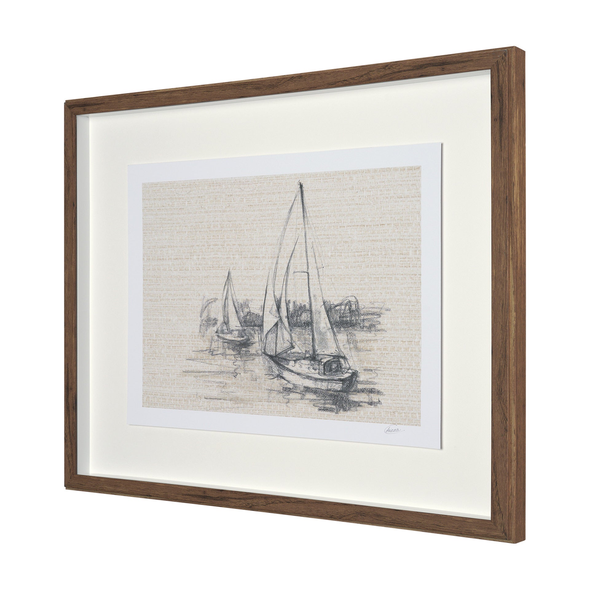 Sail Away III by Mercana Studio a Hand Embellished Framed Art Print Matted under Glass
