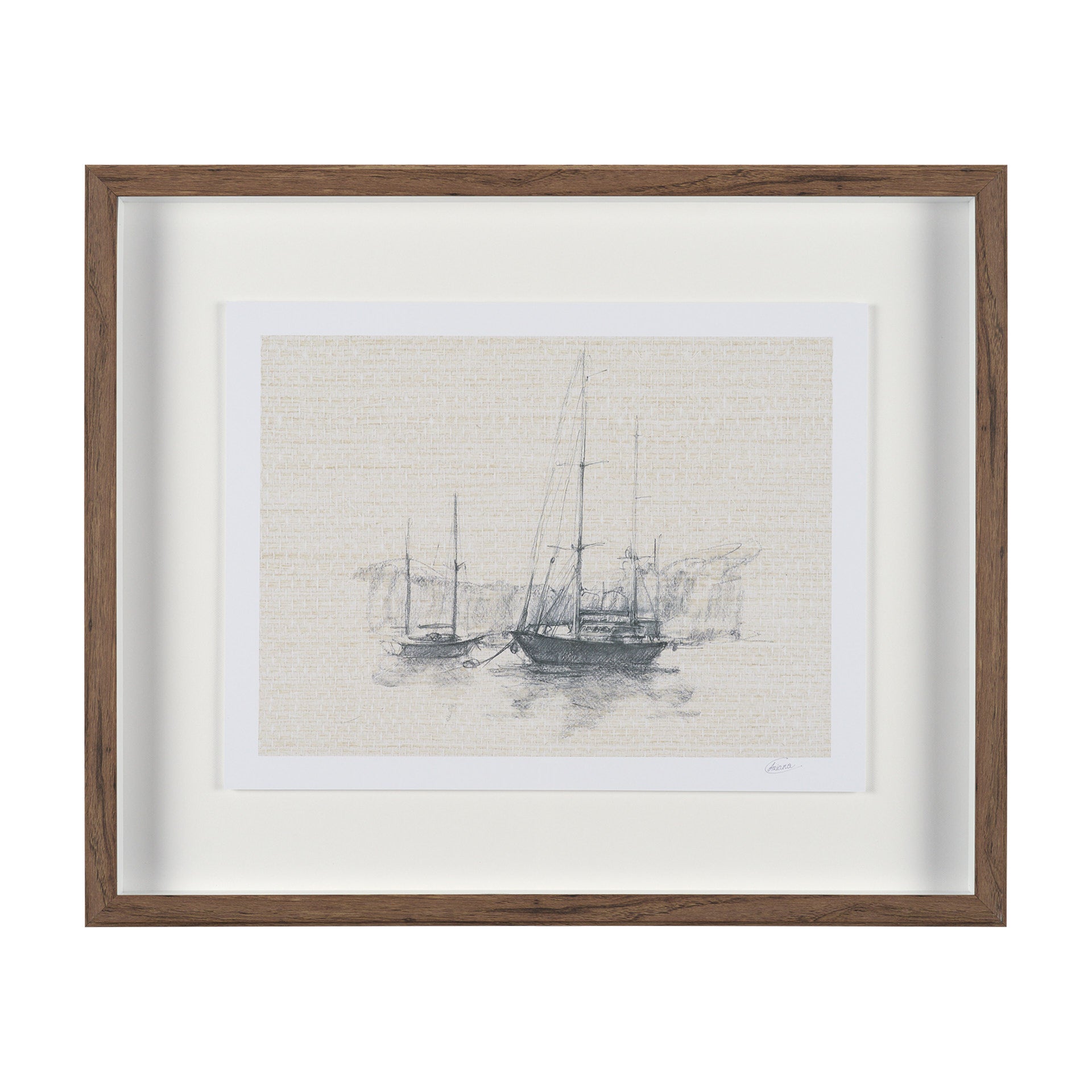 Sail Away IV by Mercana Studio a Hand Embellished Framed Art Print Matted under Glass