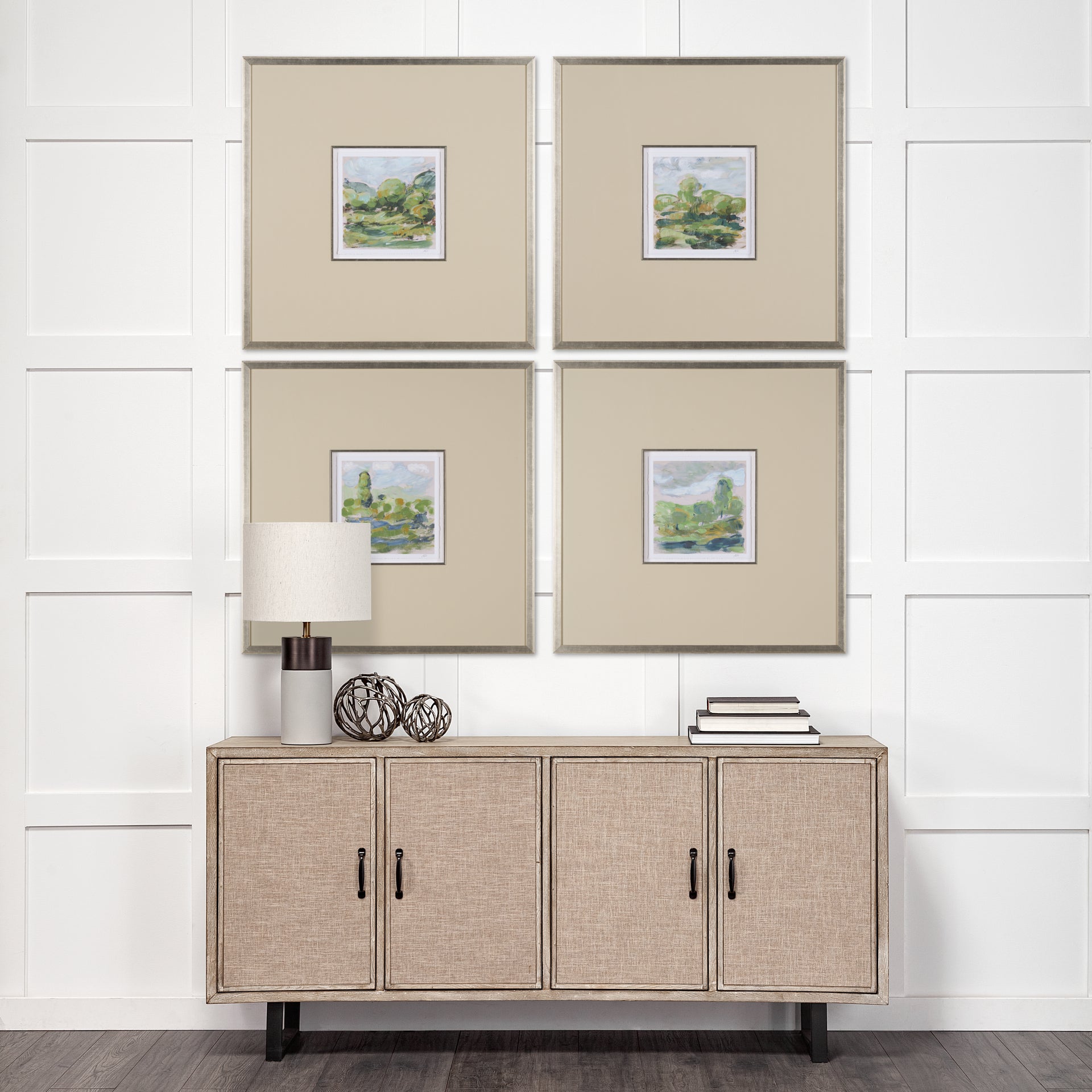 Vibrant View I by Mercana Studio a Hand Embelished Textured Framed Art Print Matted under Glass