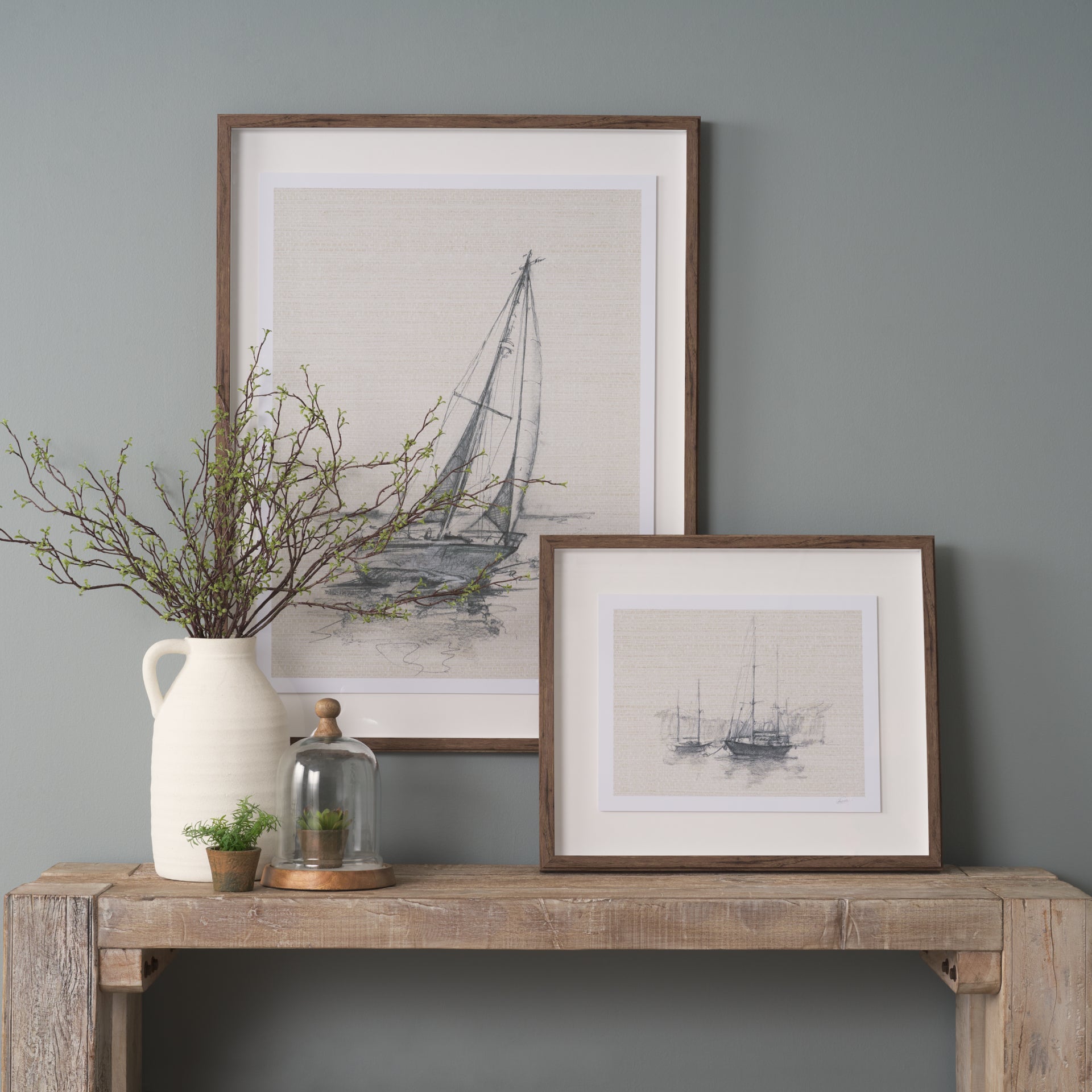 Sail Away IV by Mercana Studio a Hand Embellished Framed Art Print Matted under Glass