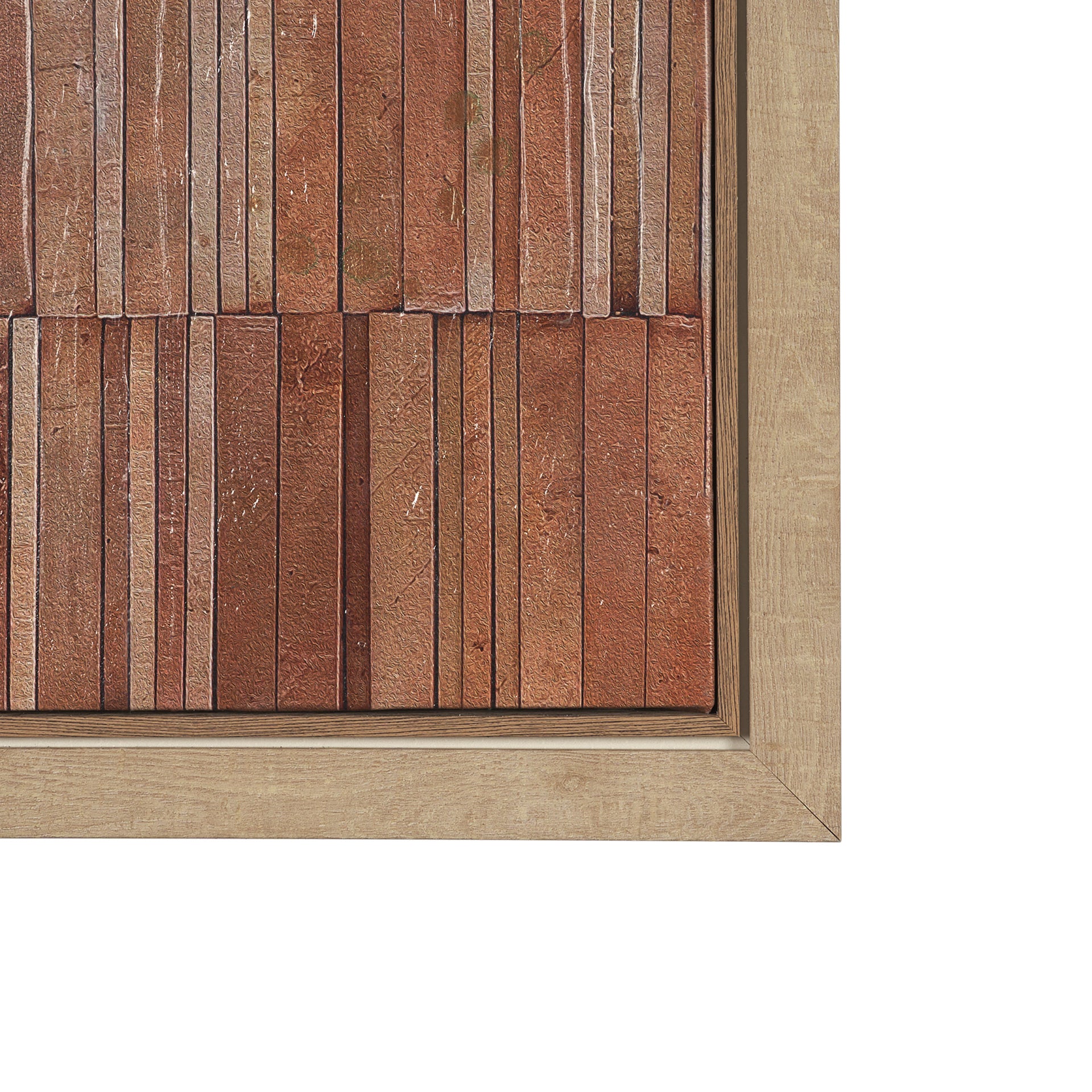 Terracotta Wall II by Flora Kouta Hand Embelished  Textured  Framed Canvas