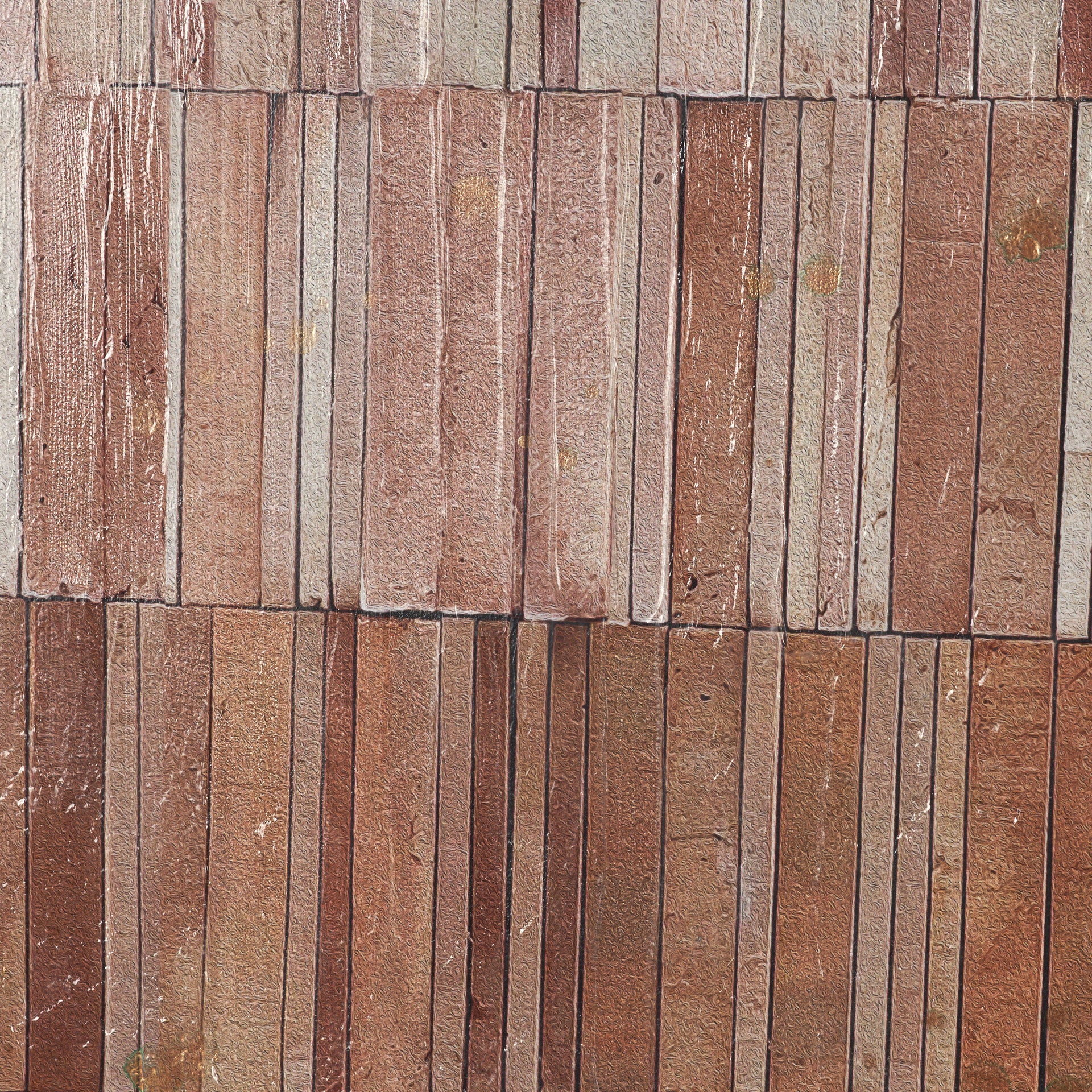 Terracotta Wall II by Flora Kouta Hand Embelished  Textured  Framed Canvas