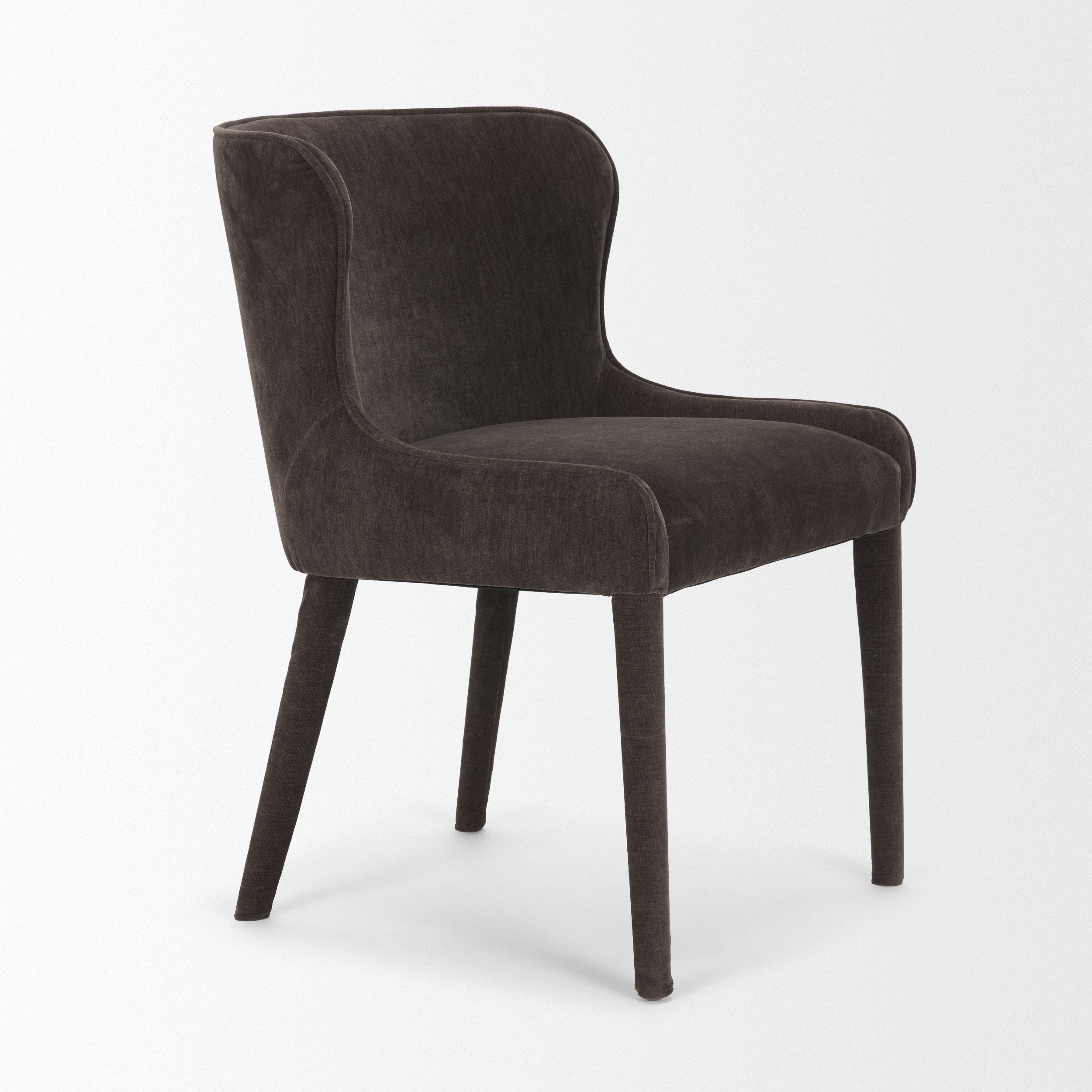 Nolan Slope Charcoal Chenille Dining Chair S/2