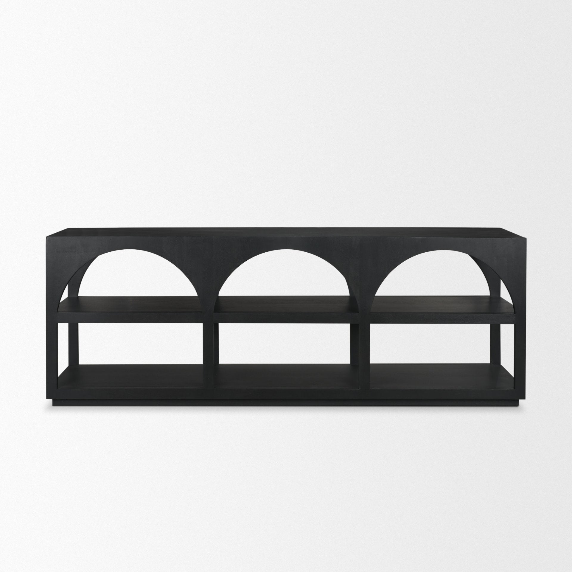 Bela Large Matte Black Arched Console Table