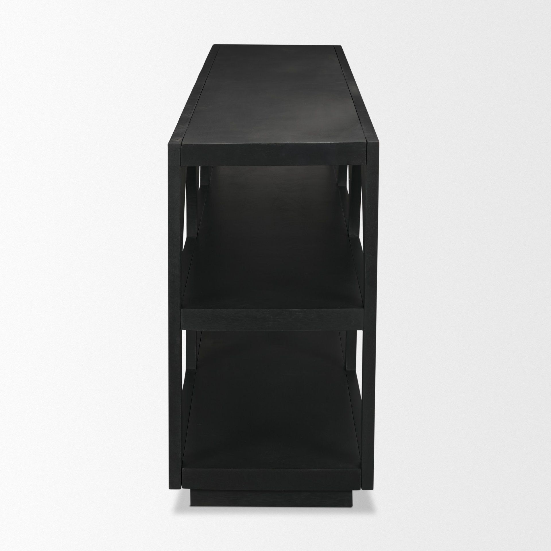 Bela Large Matte Black Arched Console Table