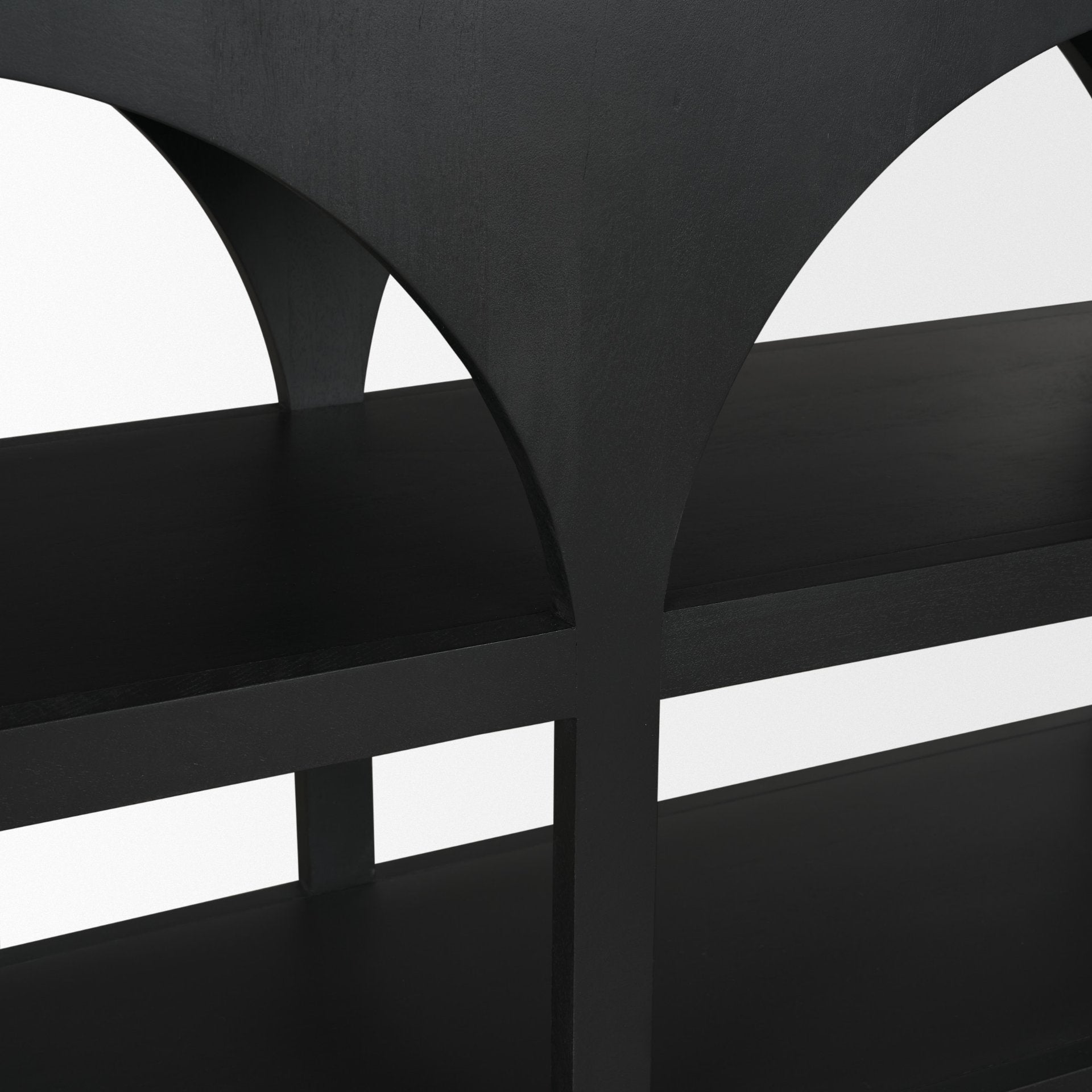 Bela Large Matte Black Arched Console Table