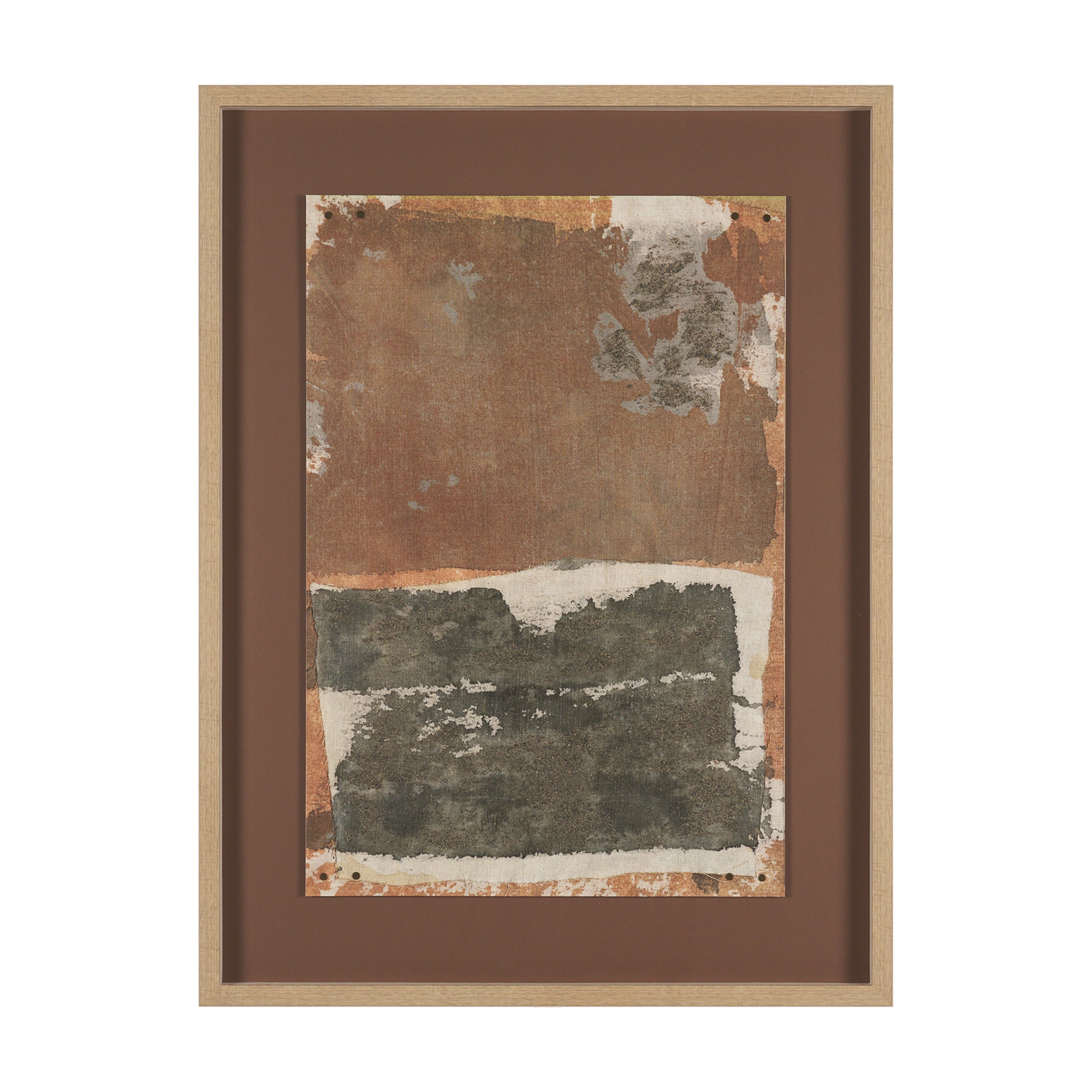 Textural Echo - Rust by Kristine Hegre Hand Embelished Textured Framed Artwork Matted under Glass