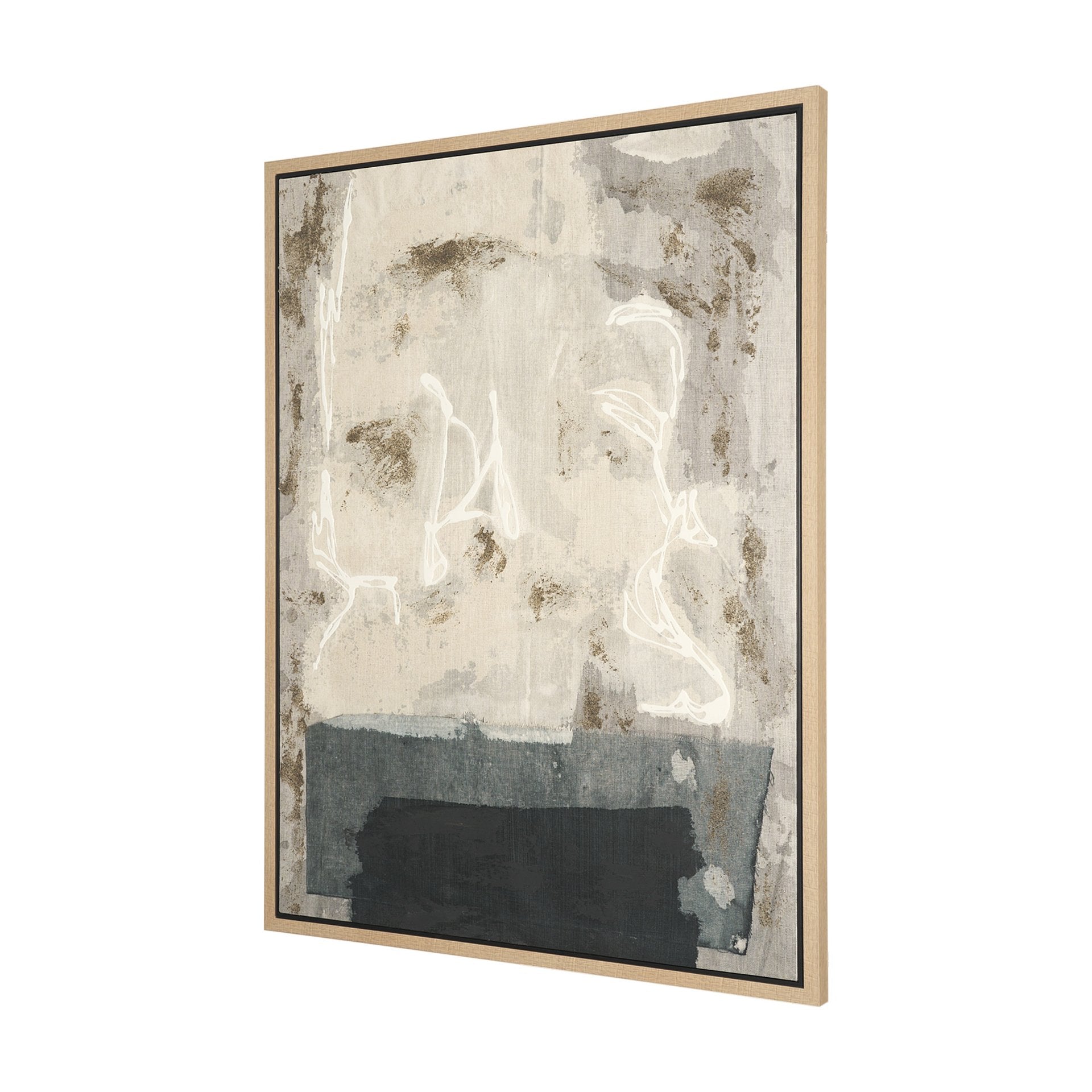 Textural Echo - Ash by Kristine Hegre Hand Embelished Textured Framed Canvas Artwork