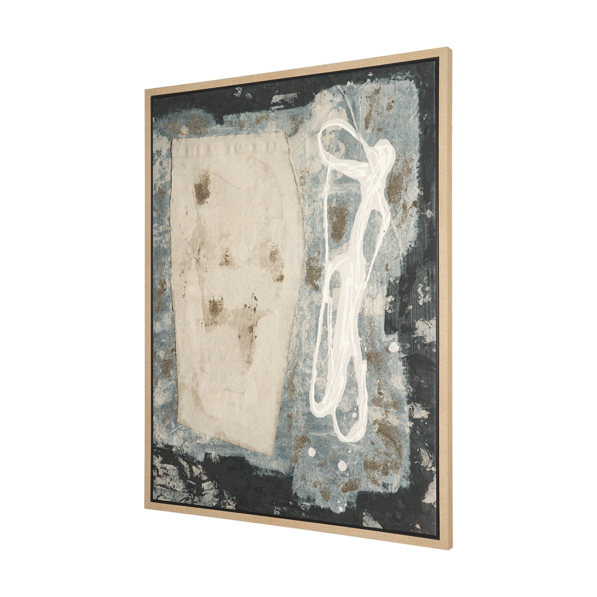 Textural Echo - Erosion by Kristine Hegre Hand Embelished Textured Framed Canvas Artwork