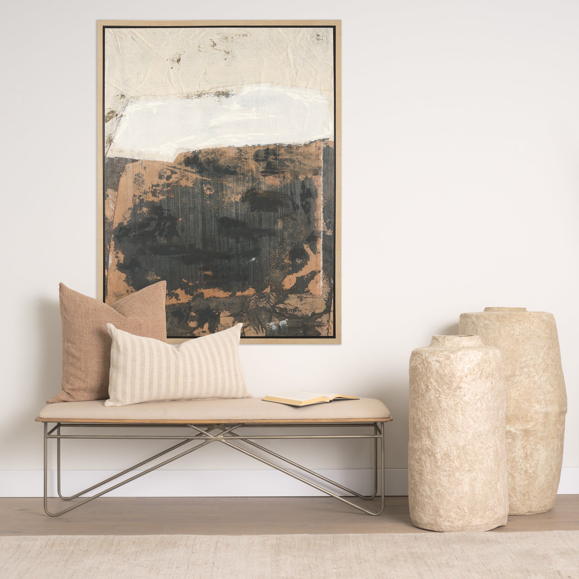 Textural Echo - Fragment by Kristine Hegre Hand Embelished Textured Framed Canvas Artwork