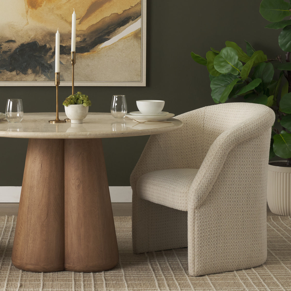 Curtis Barrel Back Dining Arm Chair
