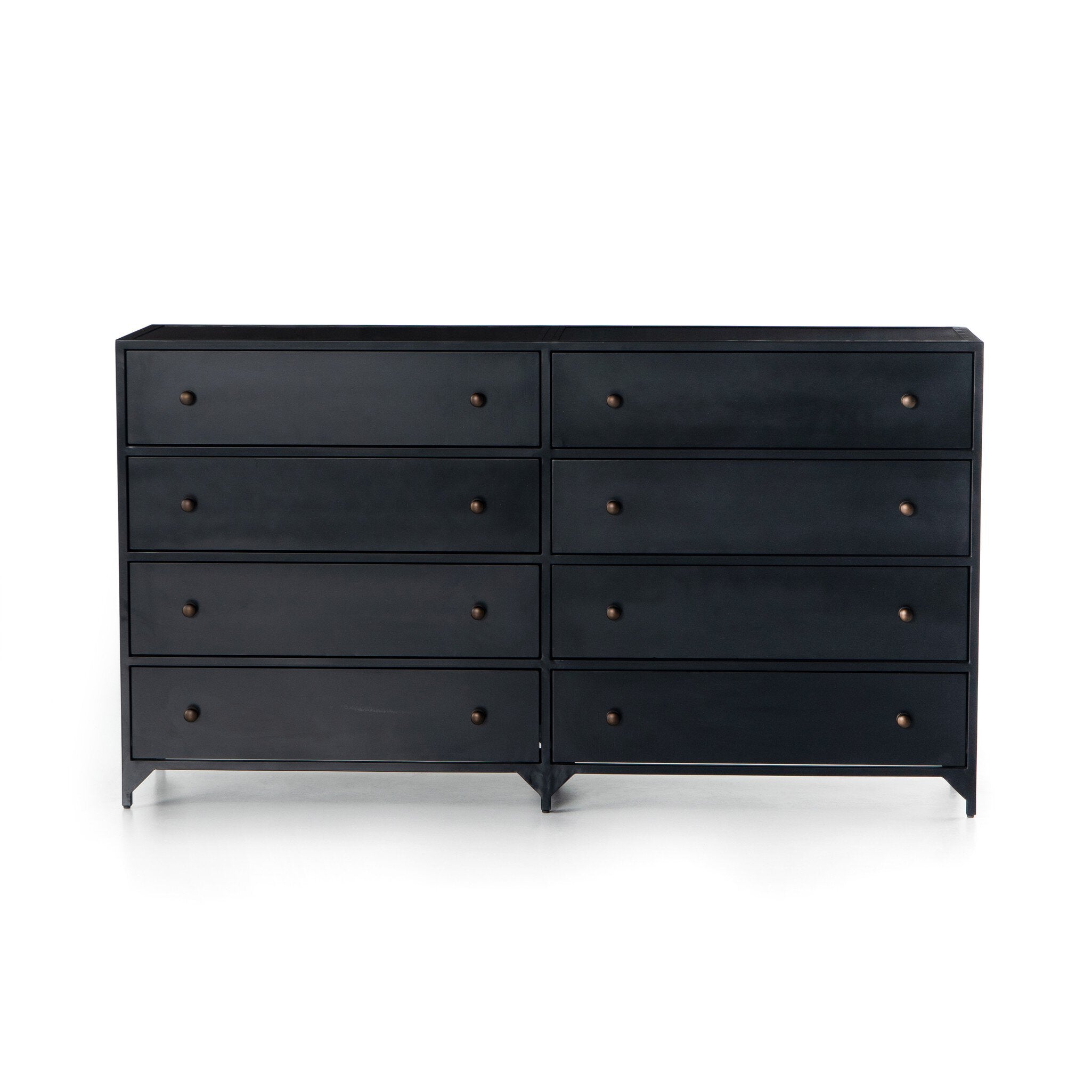 Belmont 8 Drawer Metal Dresser - Black