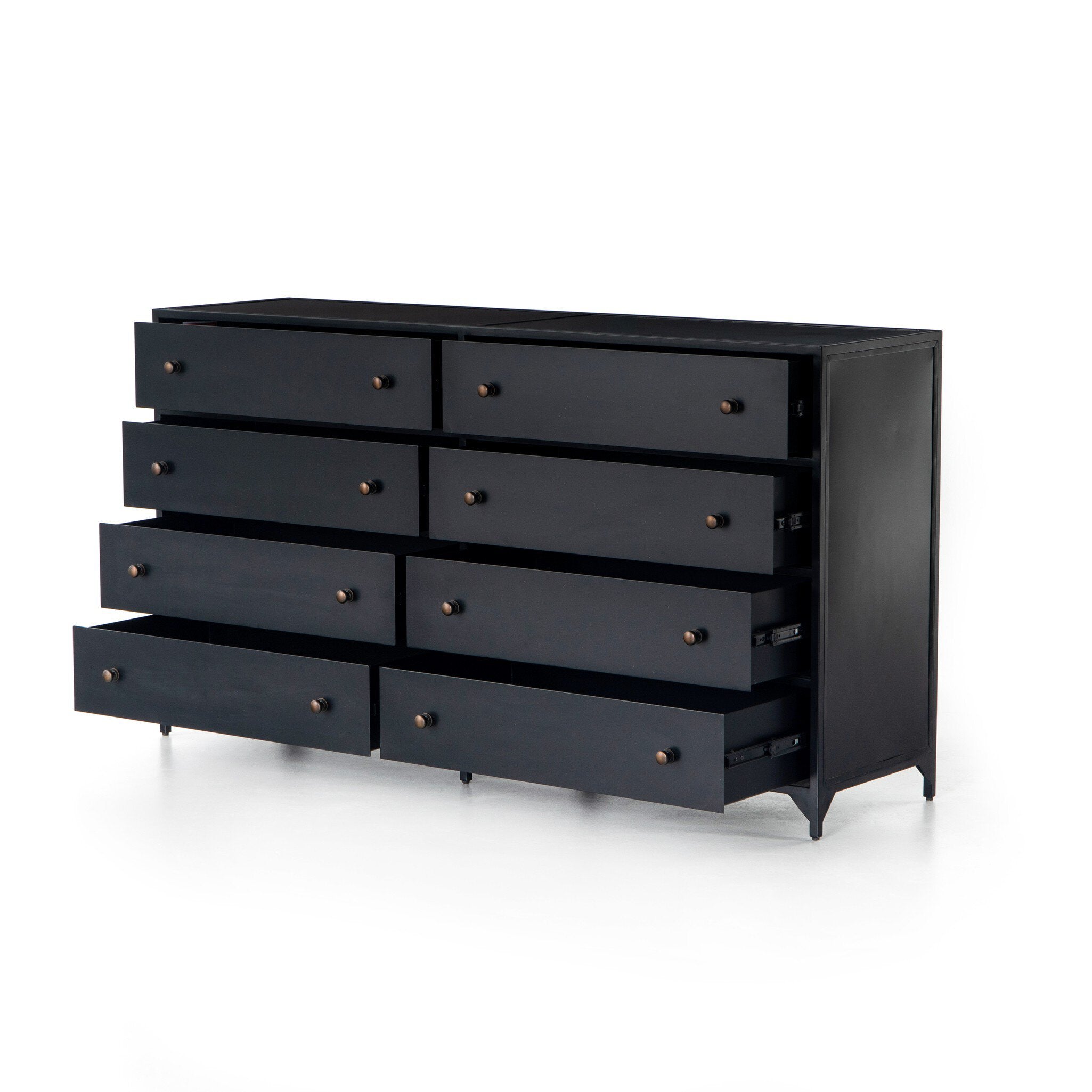 Belmont 8 Drawer Metal Dresser - Black