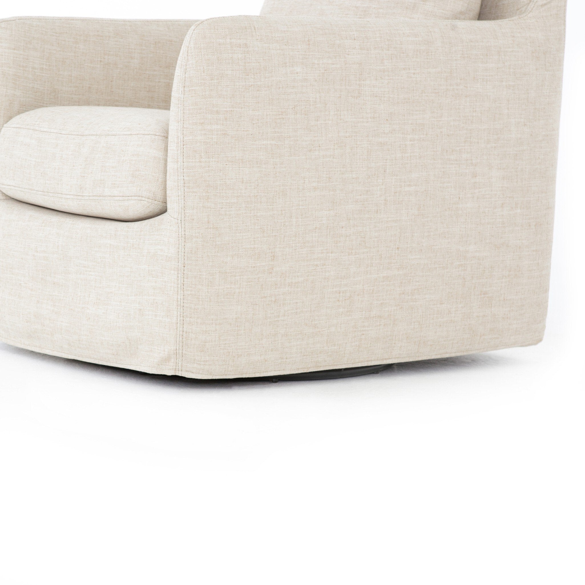 Banks Slipcover Swivel Chair - Cambric Ivory