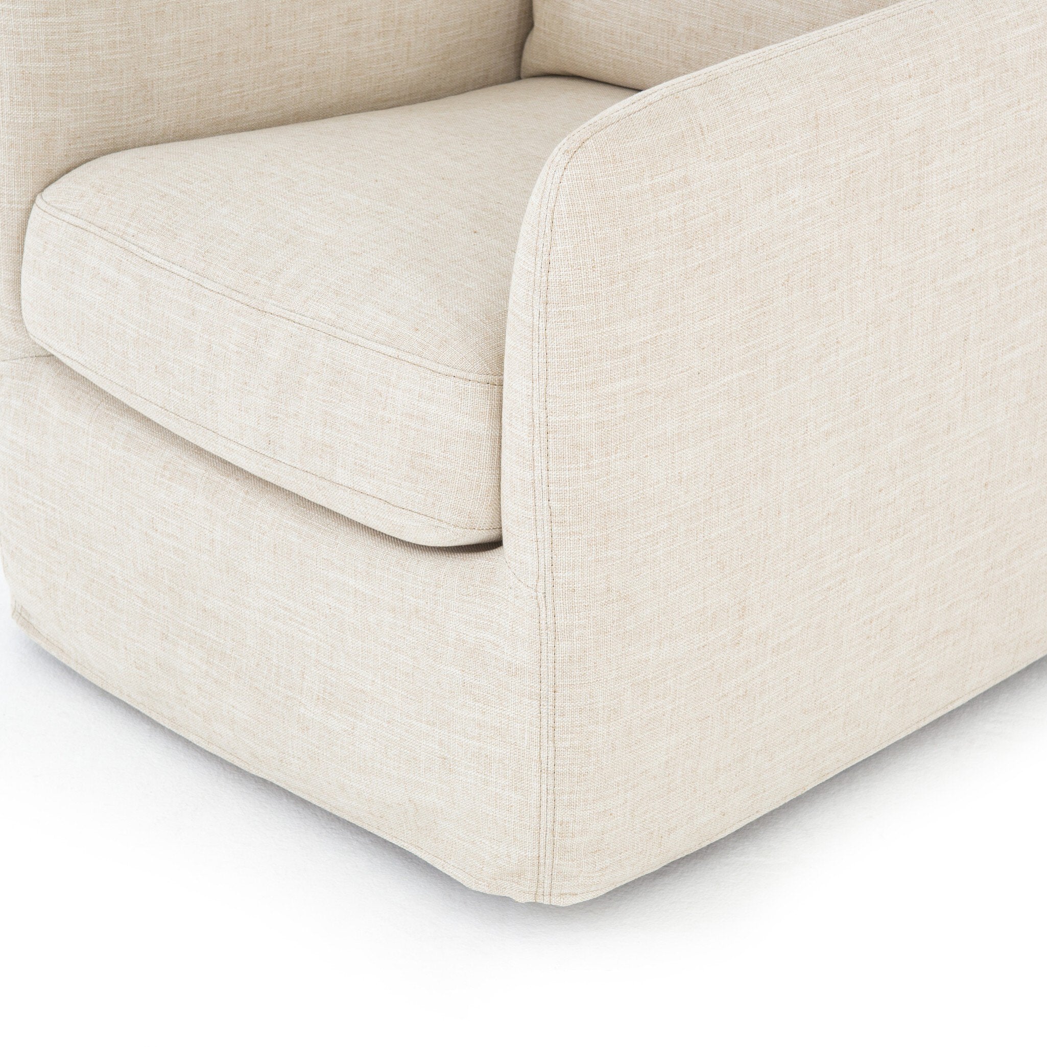 Banks Slipcover Swivel Chair - Cambric Ivory