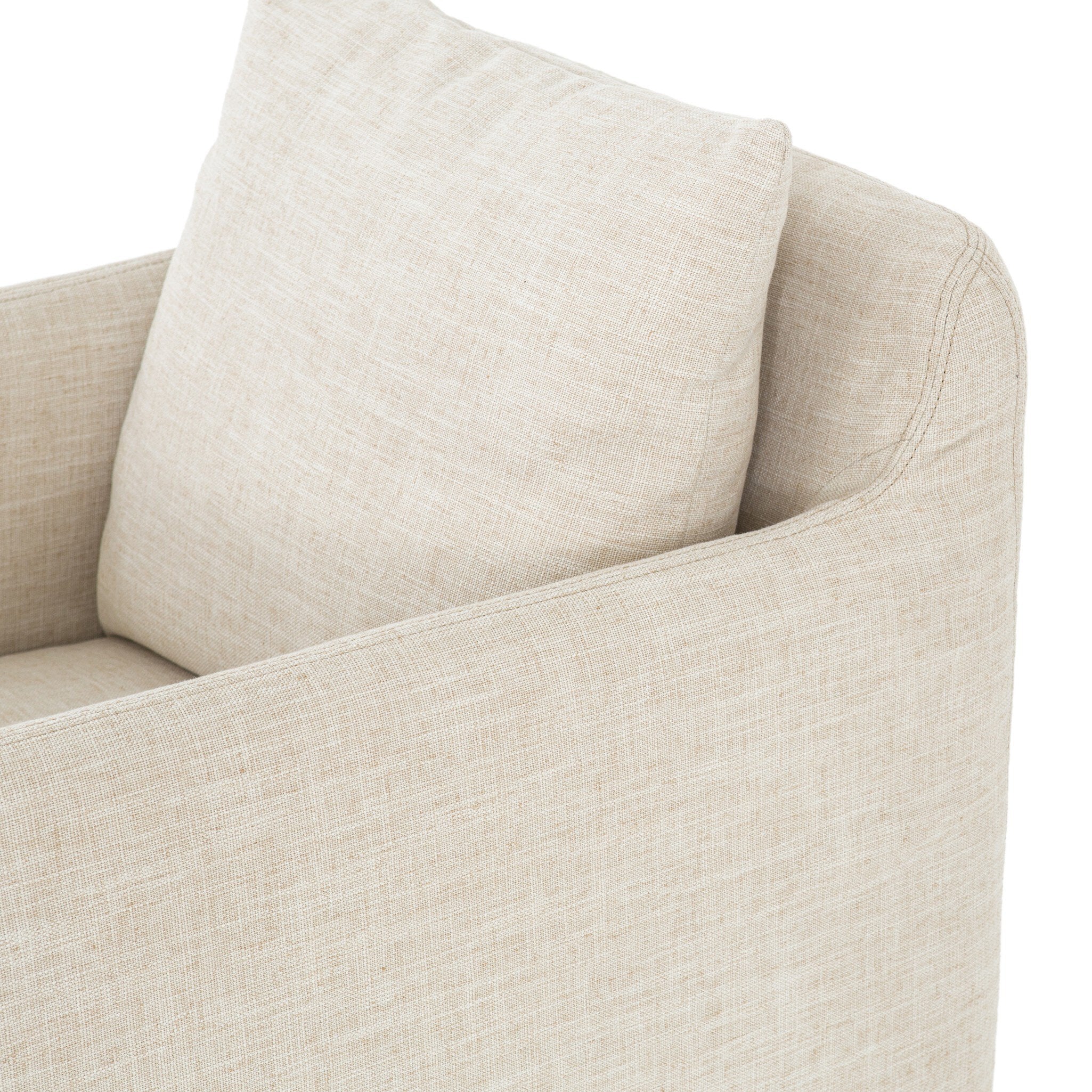 Banks Slipcover Swivel Chair - Cambric Ivory