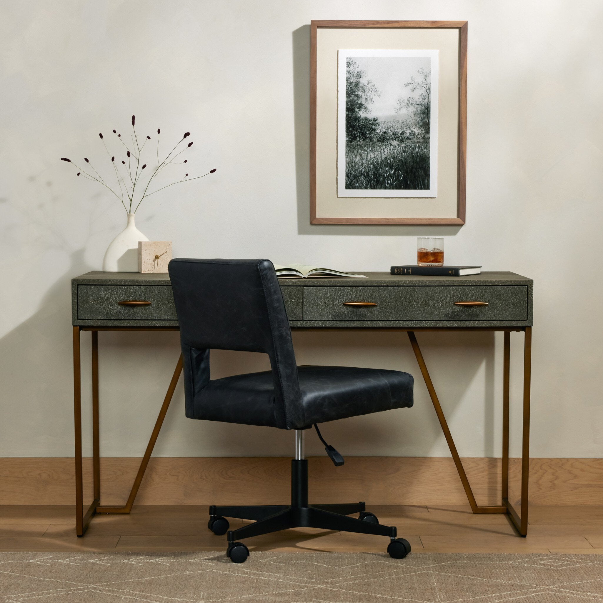 Shagreen Desk - Grey Shagreen