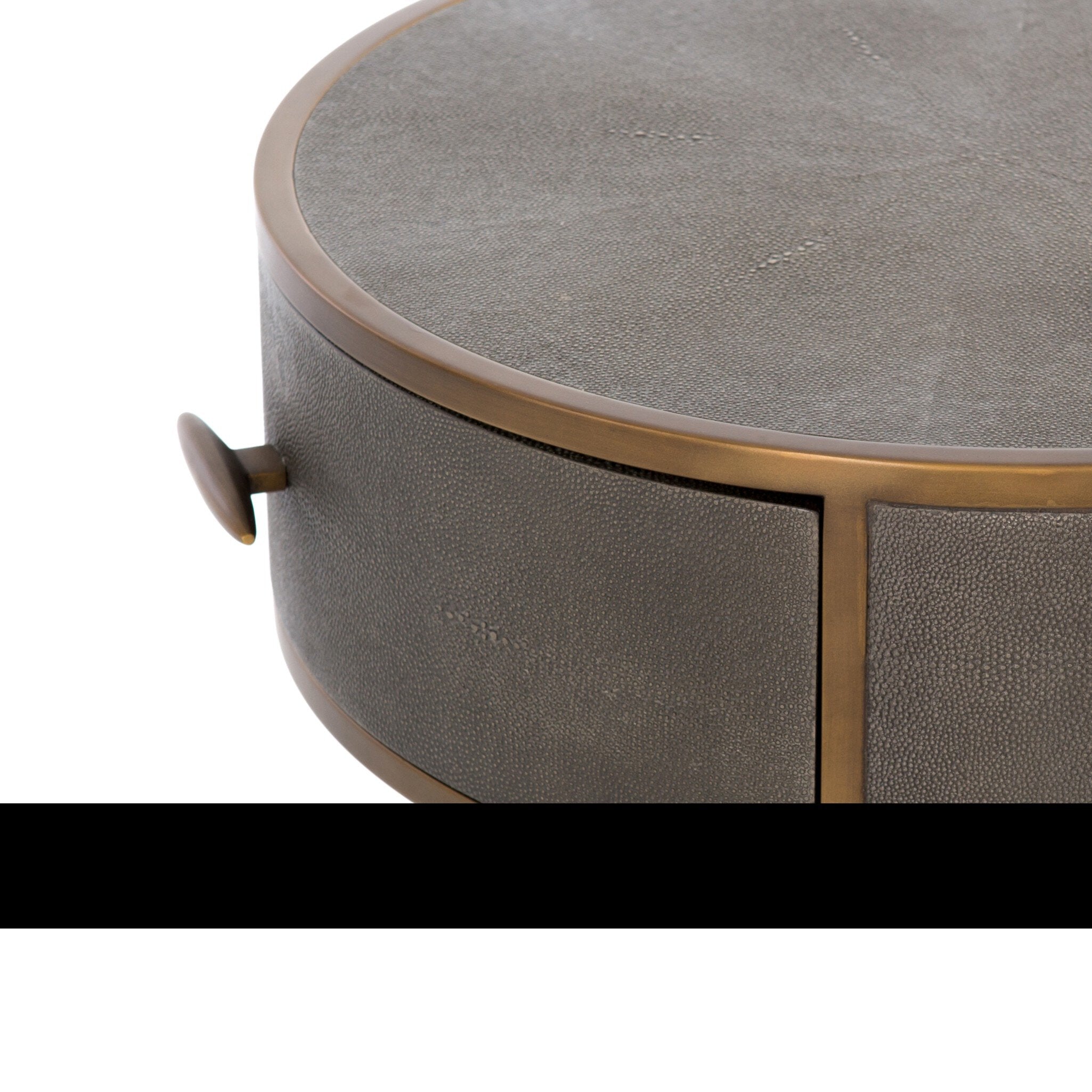 Shagreen Round Nightstand - Grey Shagreen